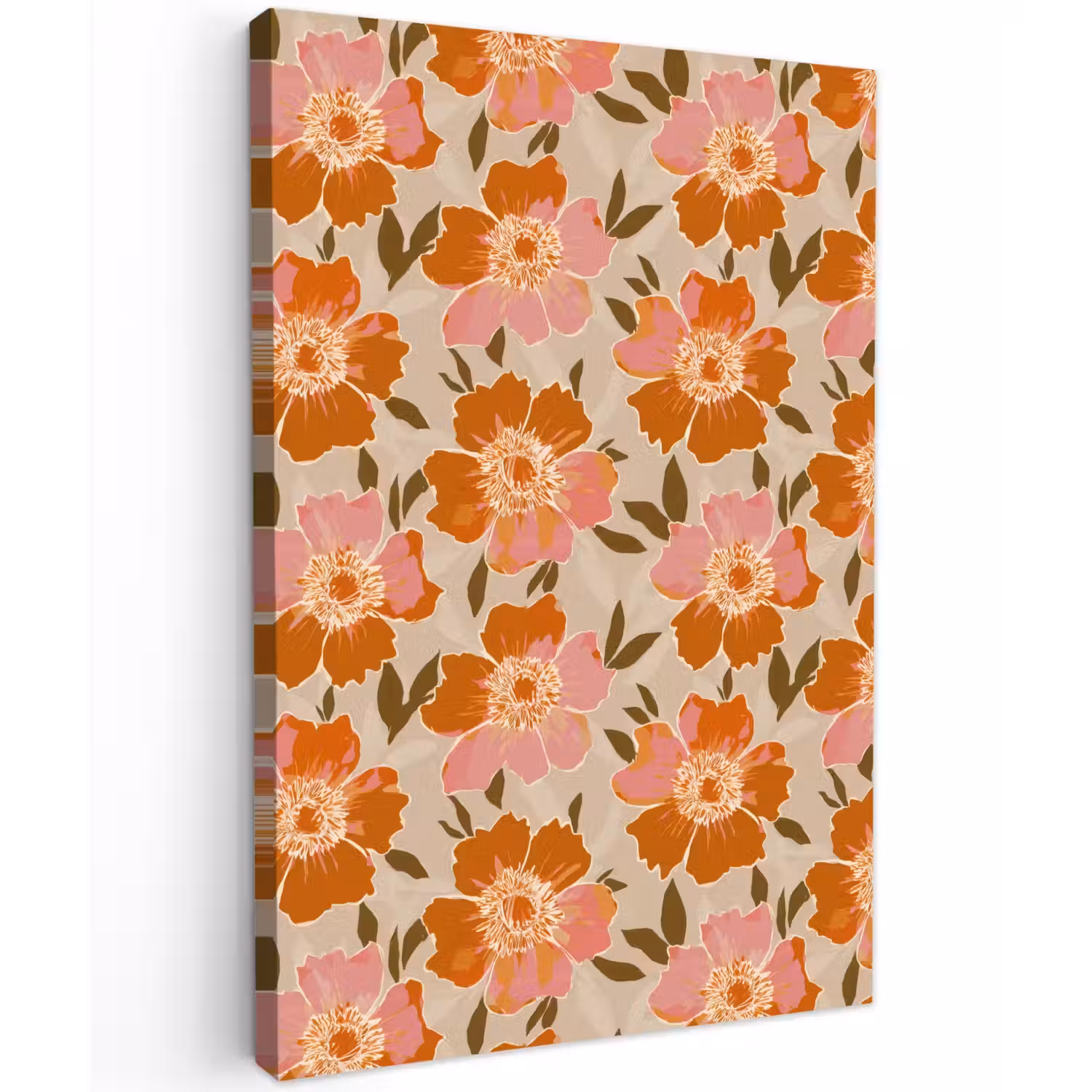 Bloemen - Motief - Retro Tuinposter op houten frame 2 cm dik klein 841 -3d