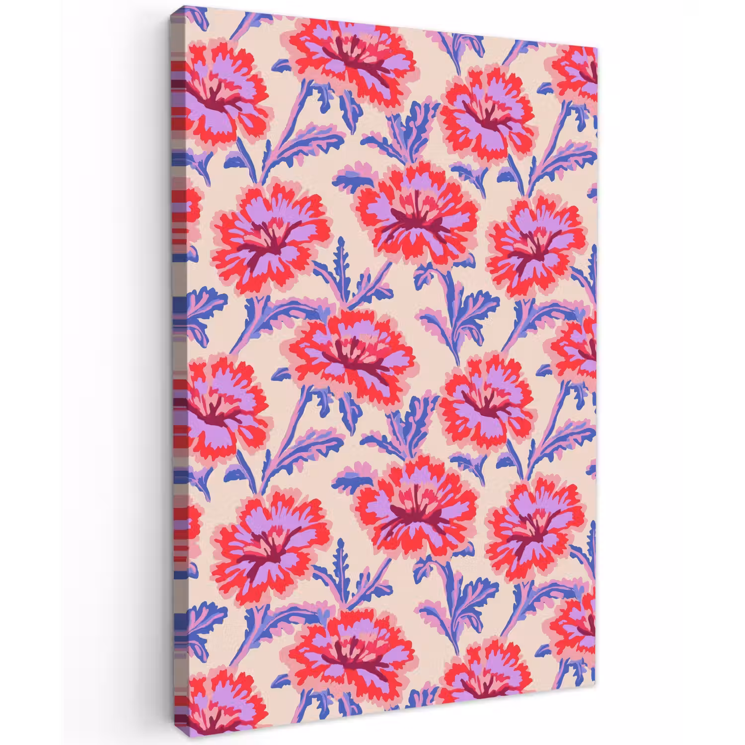 Bloemen - Patroon - Meerkleurig Tuinposter op houten frame 2 cm dik klein 841 -3d
