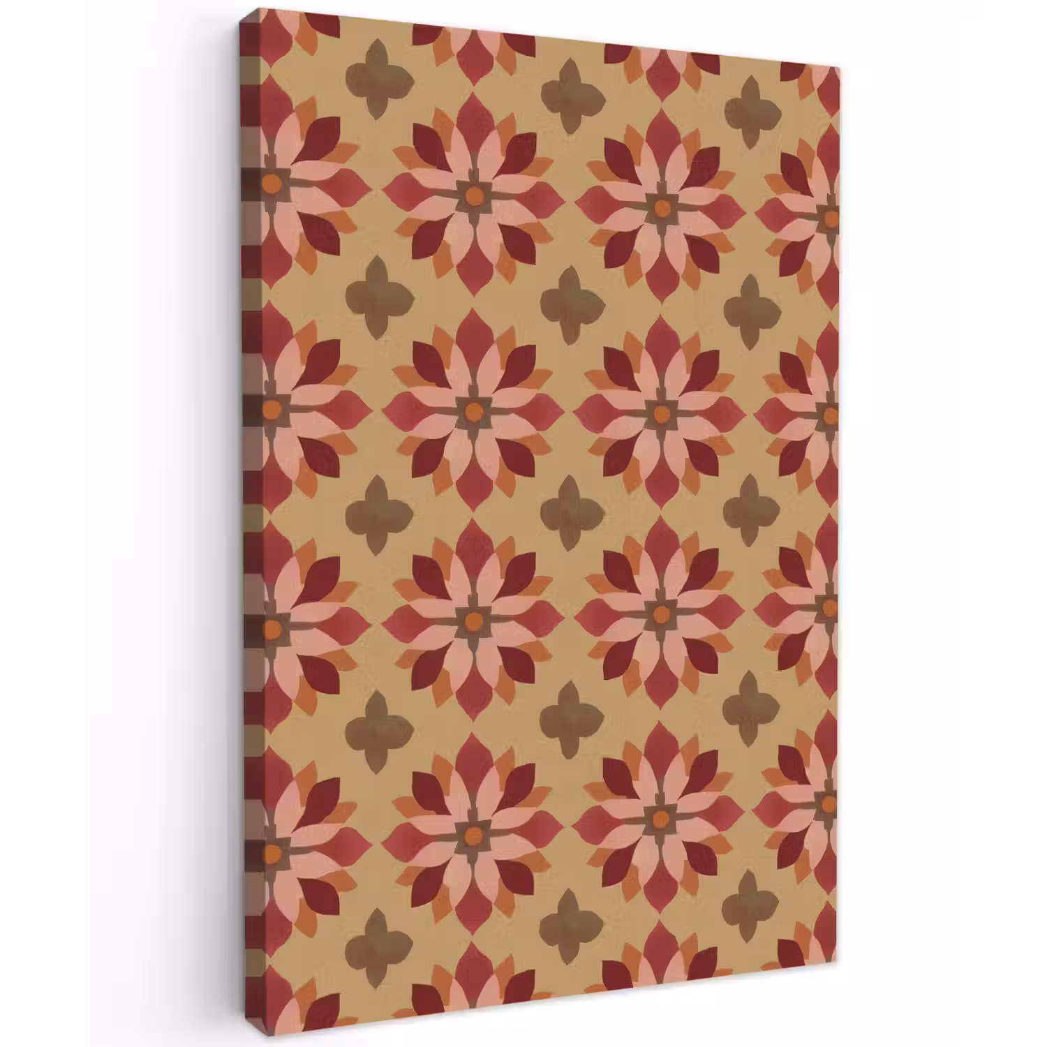 Bloemen - Retro - Groen Tuinposter op houten frame 2 cm dik klein 841 -3d