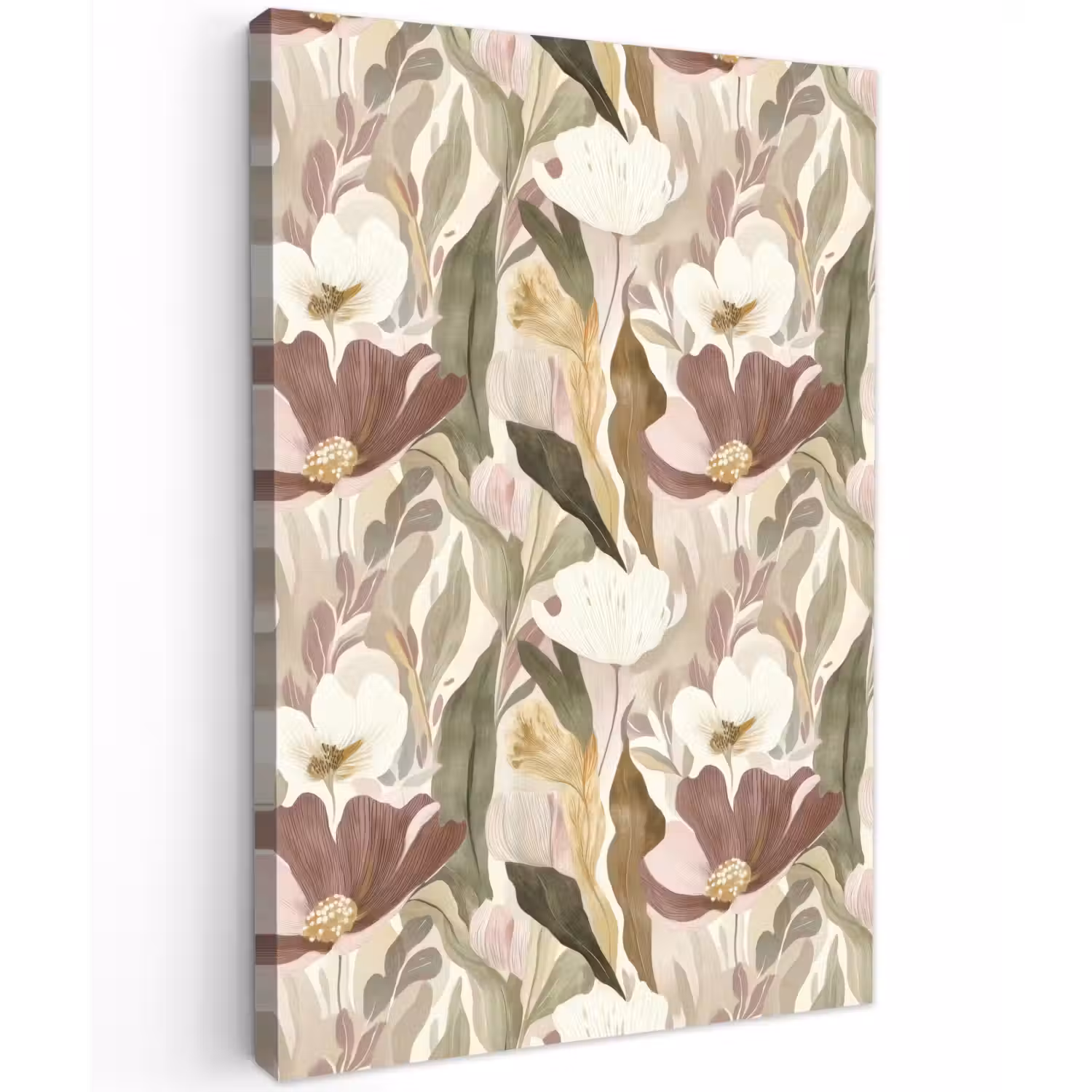 Bloemen - Aquarel - Kleurrijk Tuinposter op houten frame 2 cm dik klein 841 -3d
