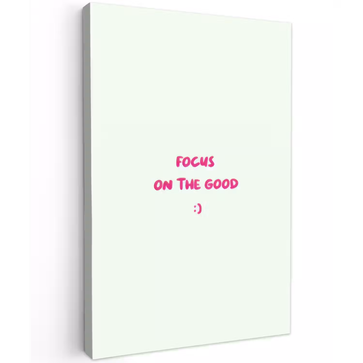 Focus - Beige - Roze - Smiley Tuinposter op houten frame 2 cm dik klein -3d