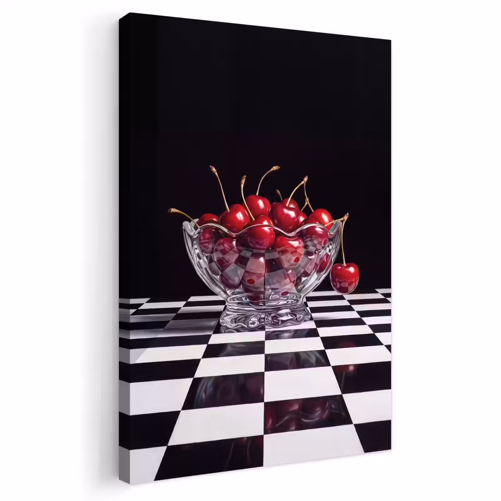 Outdoor Canvas Print - Food - Cherries - Red - Eten - Kersen - Rood Tuinposter op houten frame 2 cm dik klein