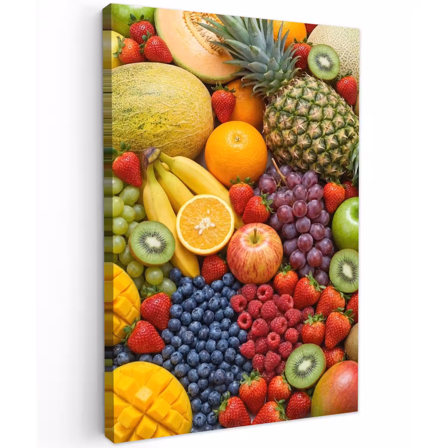 Eten - Fruit - Vers - Kleurrijk - Voeding Tuinposter op houten frame 2 cm dik klein -3d