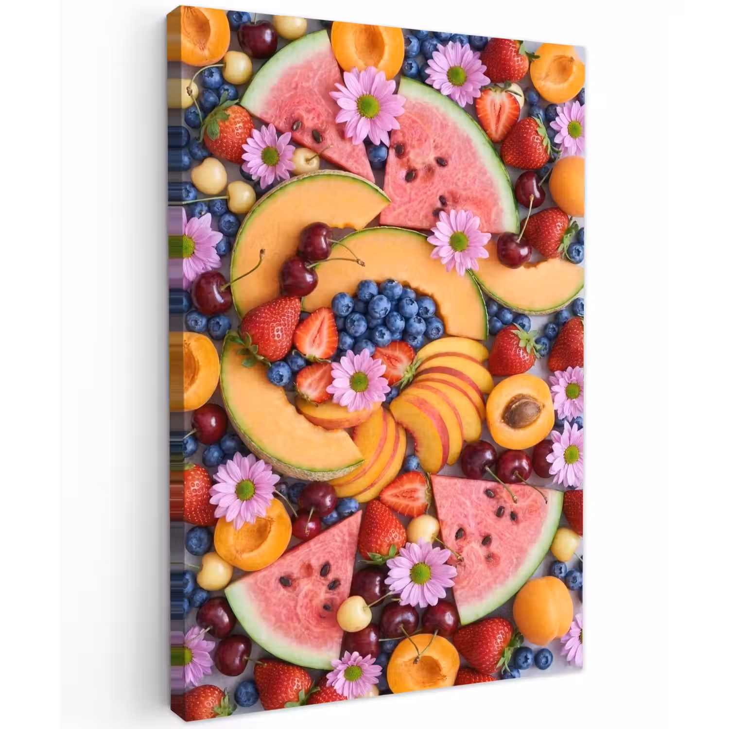 Eten - Fruit - Zomer - Kleurrijk Tuinposter op houten frame 2 cm dik klein -3d