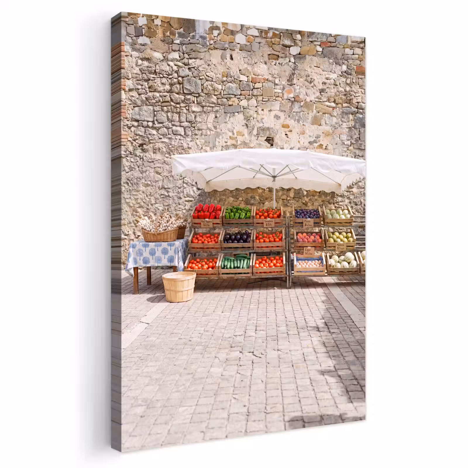 Outdoor Canvas Print - Food - Market - Fresh - Eten - Markt - Vers Tuinposter op houten frame 2 cm dik klein
