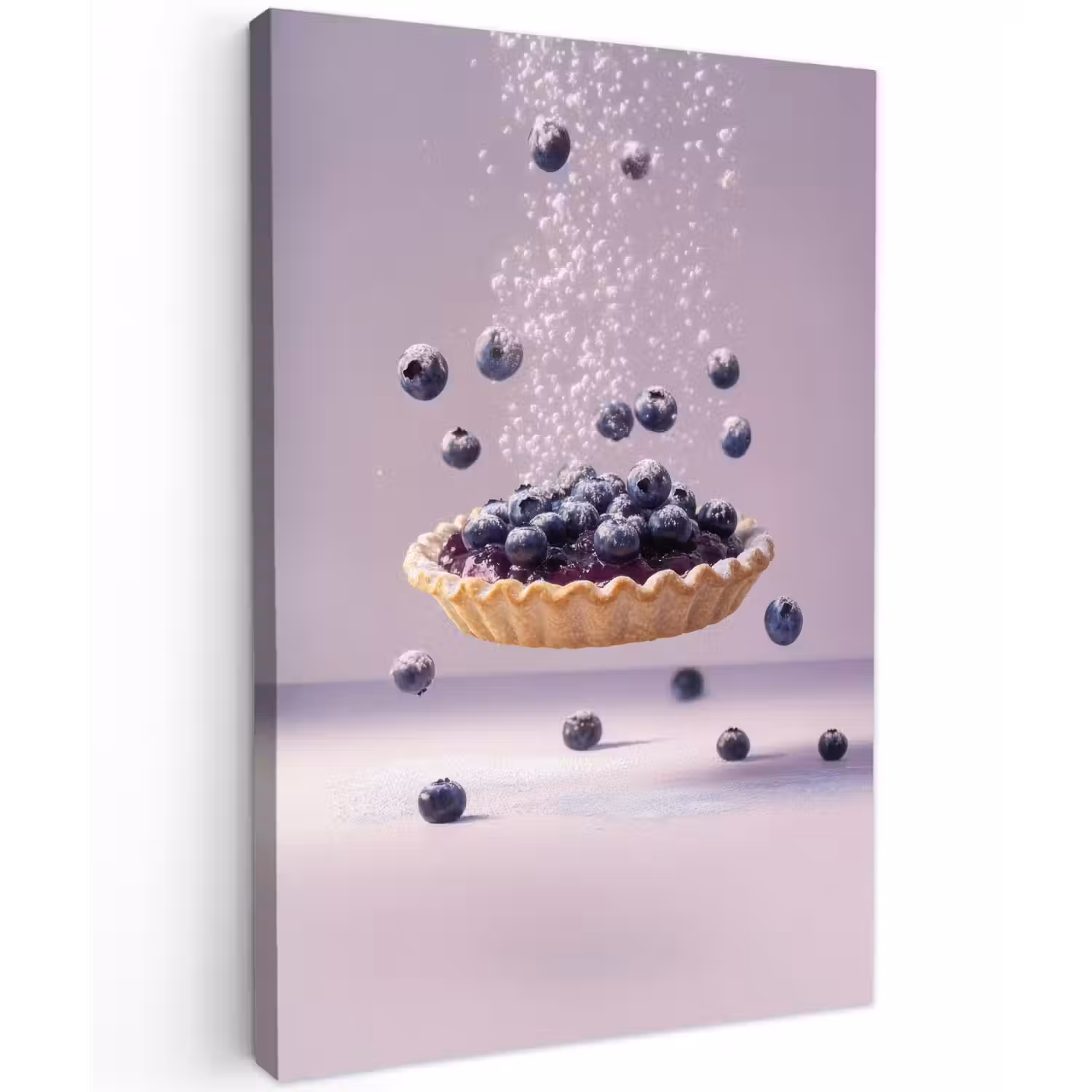 Eten - Taart - Bessen - Blauw Tuinposter op houten frame 2 cm dik klein -3d