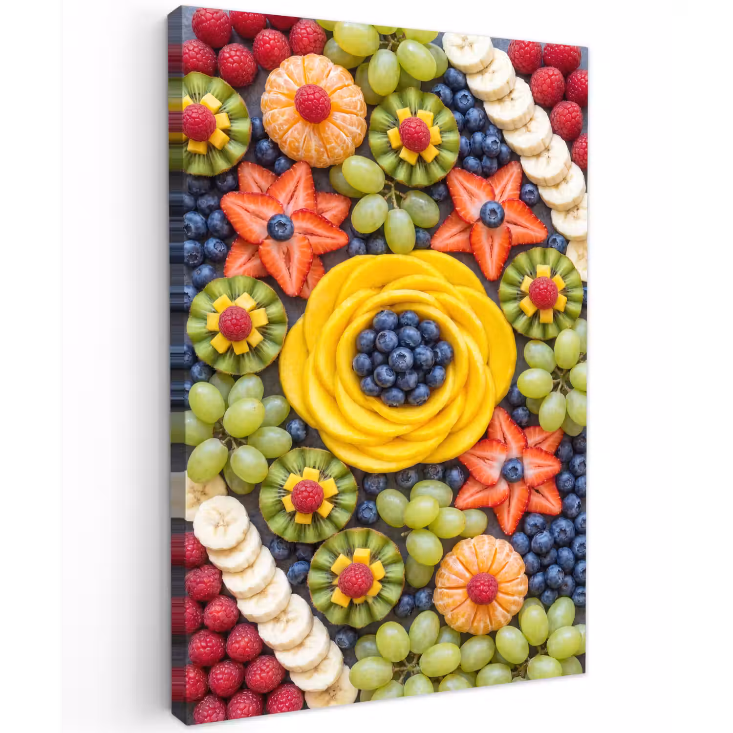 Fruit - Arrangement - Gezond - Kleurrijk - Eten Tuinposter op houten frame 2 cm dik klein -3d