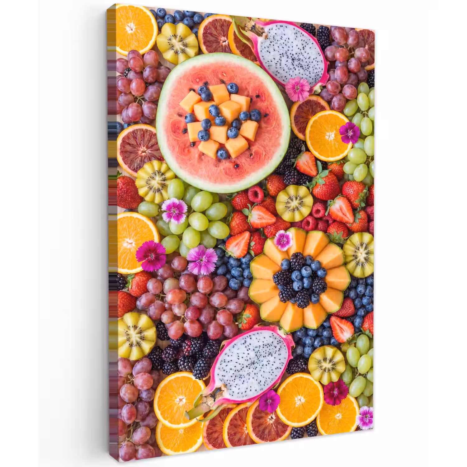 Fruit - Vers - Variatie - Eten - Kleurrijk Tuinposter op houten frame 2 cm dik klein -3d