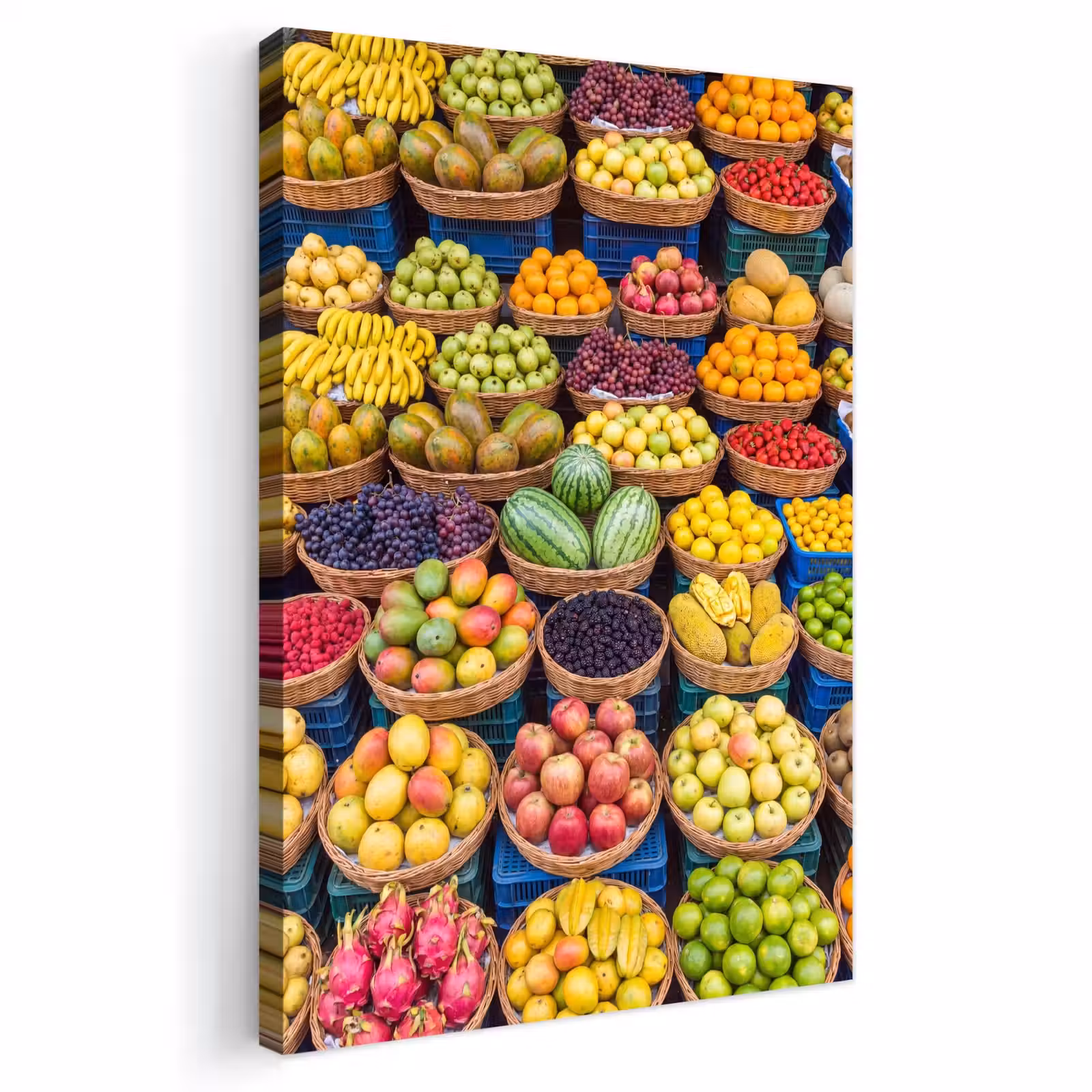 Outdoor Canvas Print - Fruit - Market - Colorful - Fruit - Markt - Kleurrijk Tuinposter op houten frame 2 cm dik klein