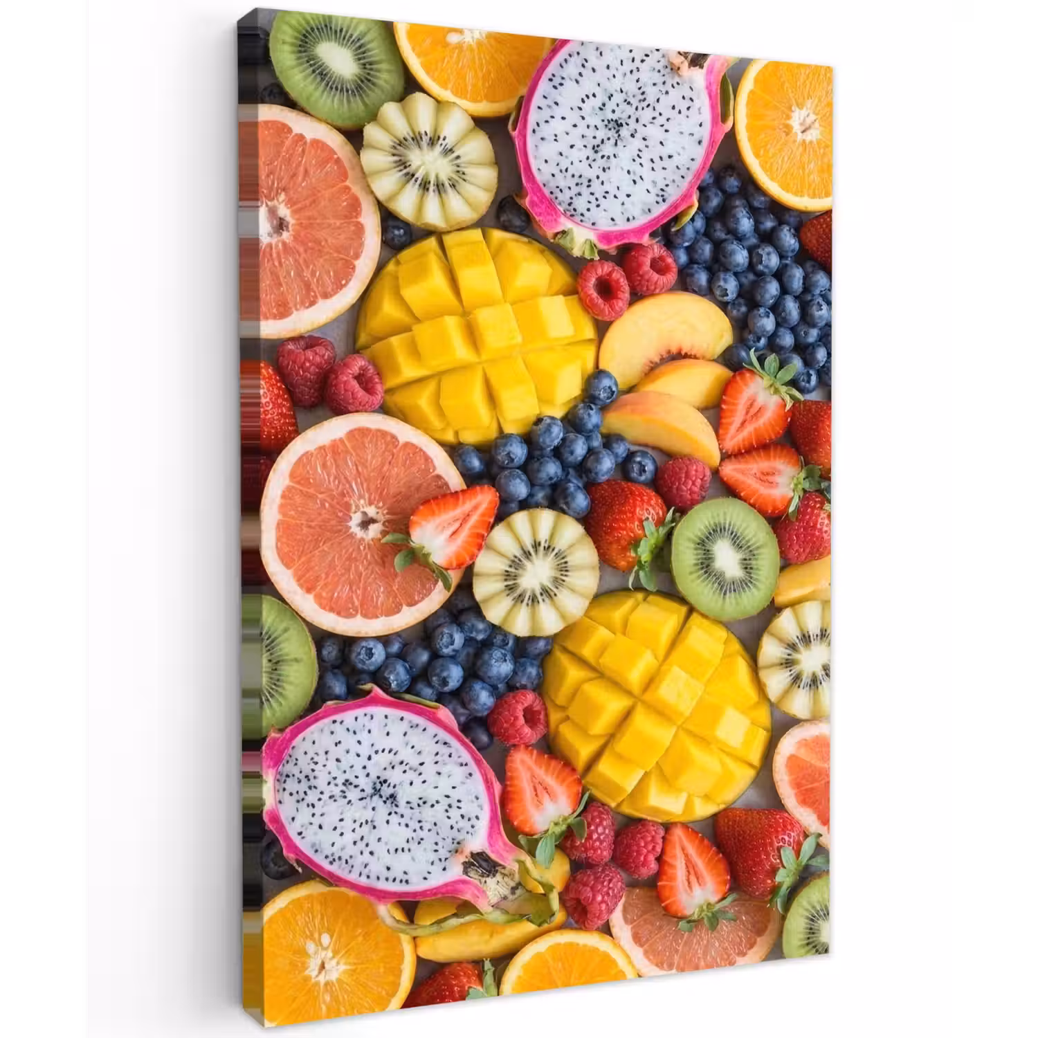 Fruit - Versneden - Kleurrijk - Eten - Gezond Tuinposter op houten frame 2 cm dik klein -3d