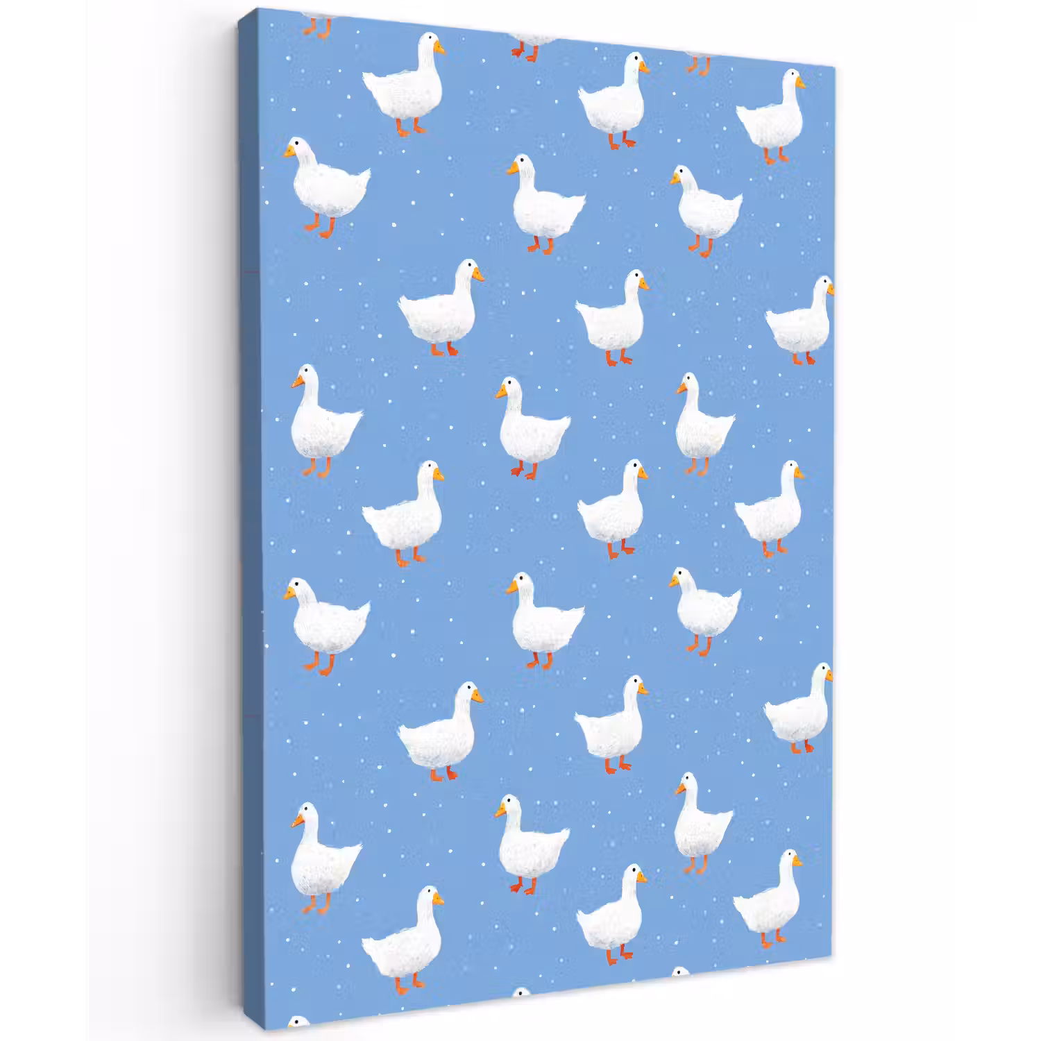 Ganzen - Elegant - Blauw Tuinposter op houten frame 2 cm dik klein 841 -3d