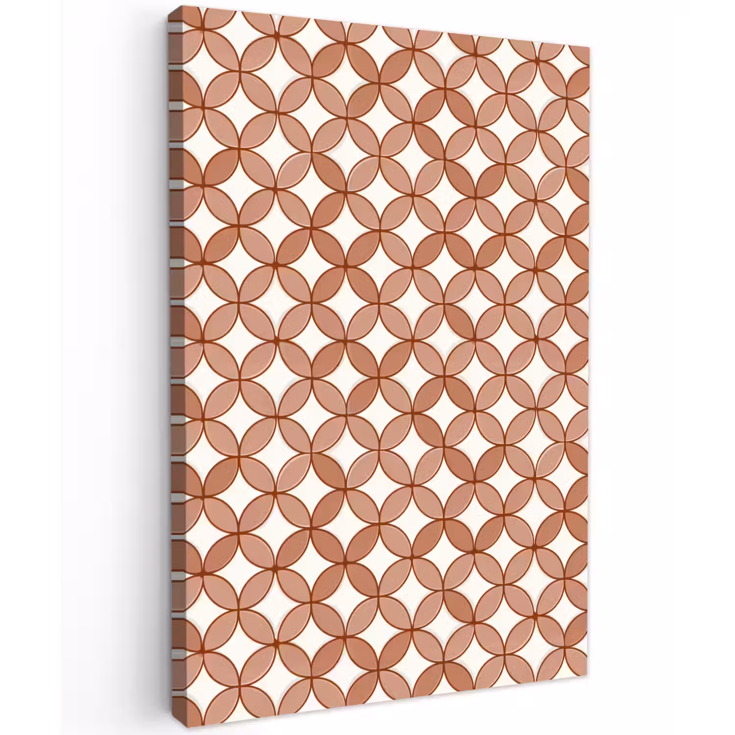 Geometrisch - Cirkels - Modern - Terracotta Tuinposter op houten frame 2 cm dik klein 841 -3d