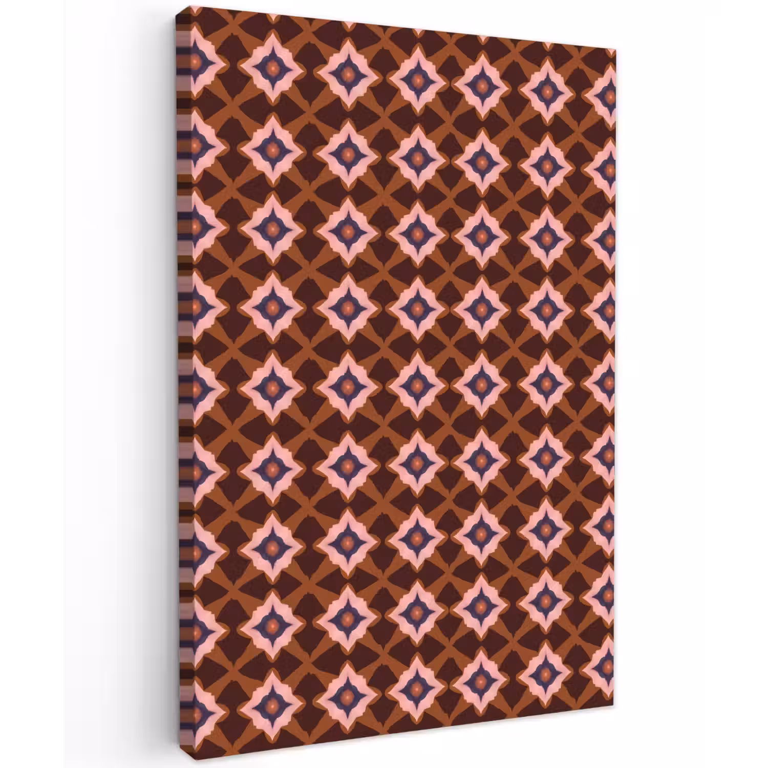 Geometrisch - Sierlijk - Bruin Tuinposter op houten frame 2 cm dik klein 841 -3d