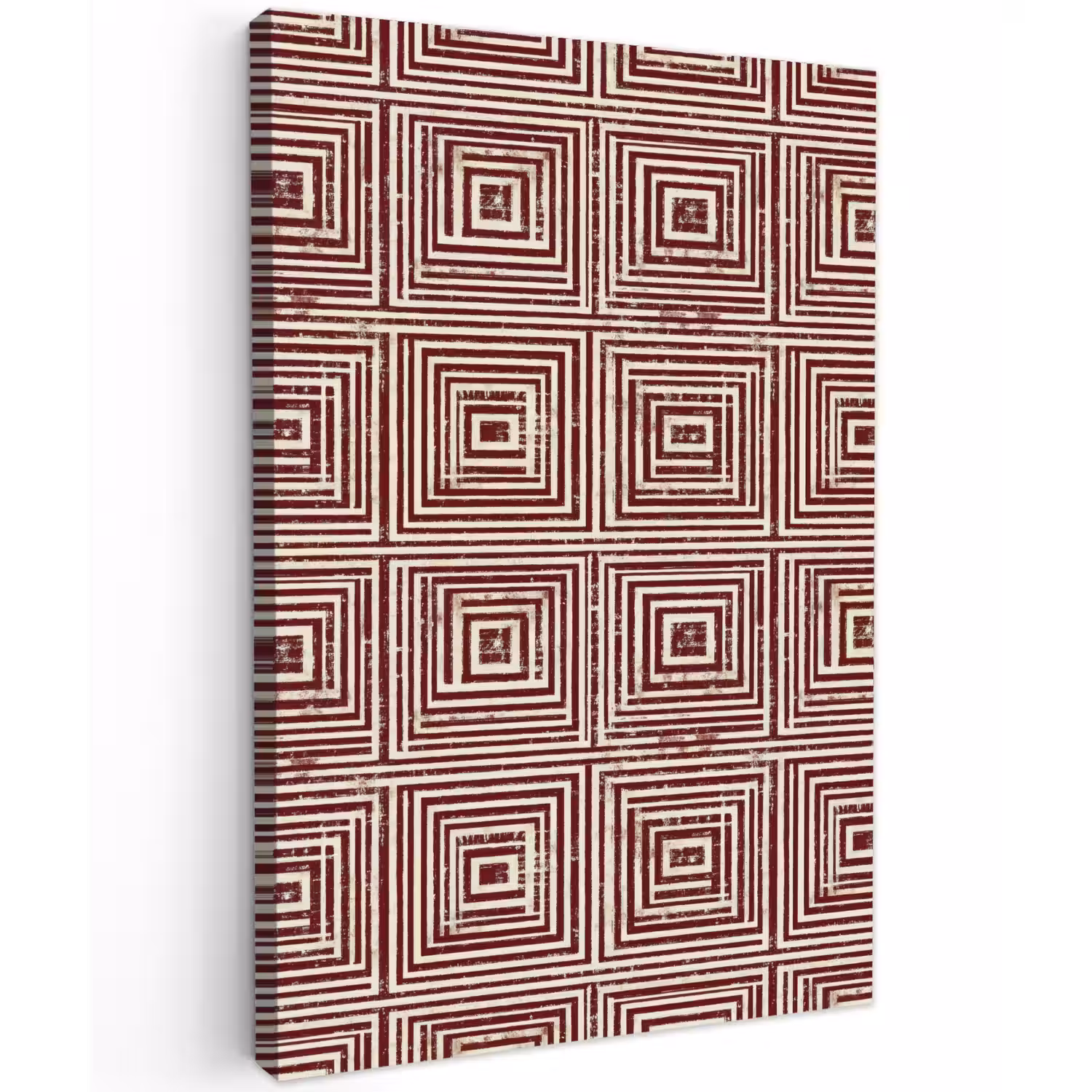 Geometrisch - Patroon - Rood Tuinposter op houten frame 2 cm dik klein 841 -3d