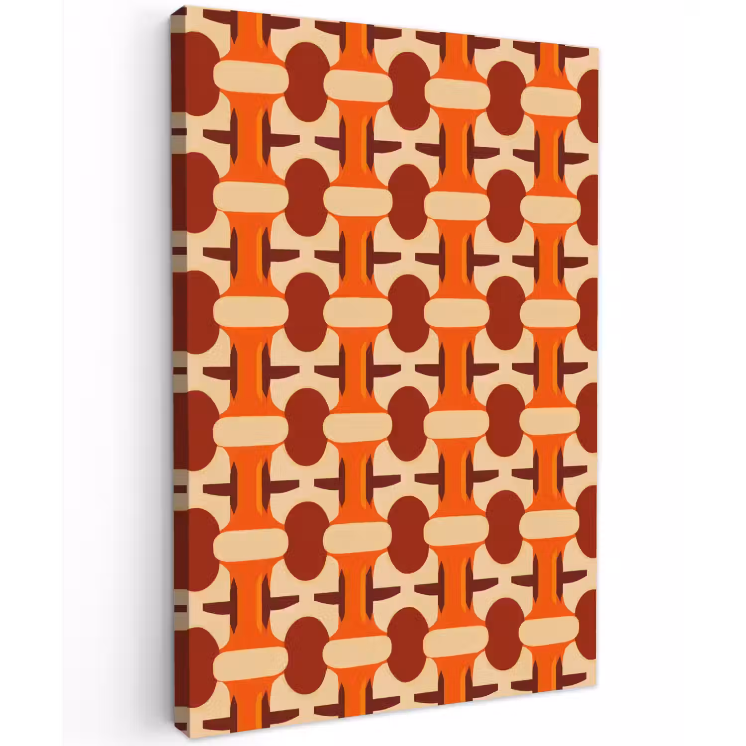 Geometrisch - Retro - Oranje Tuinposter op houten frame 2 cm dik klein 841 -3d