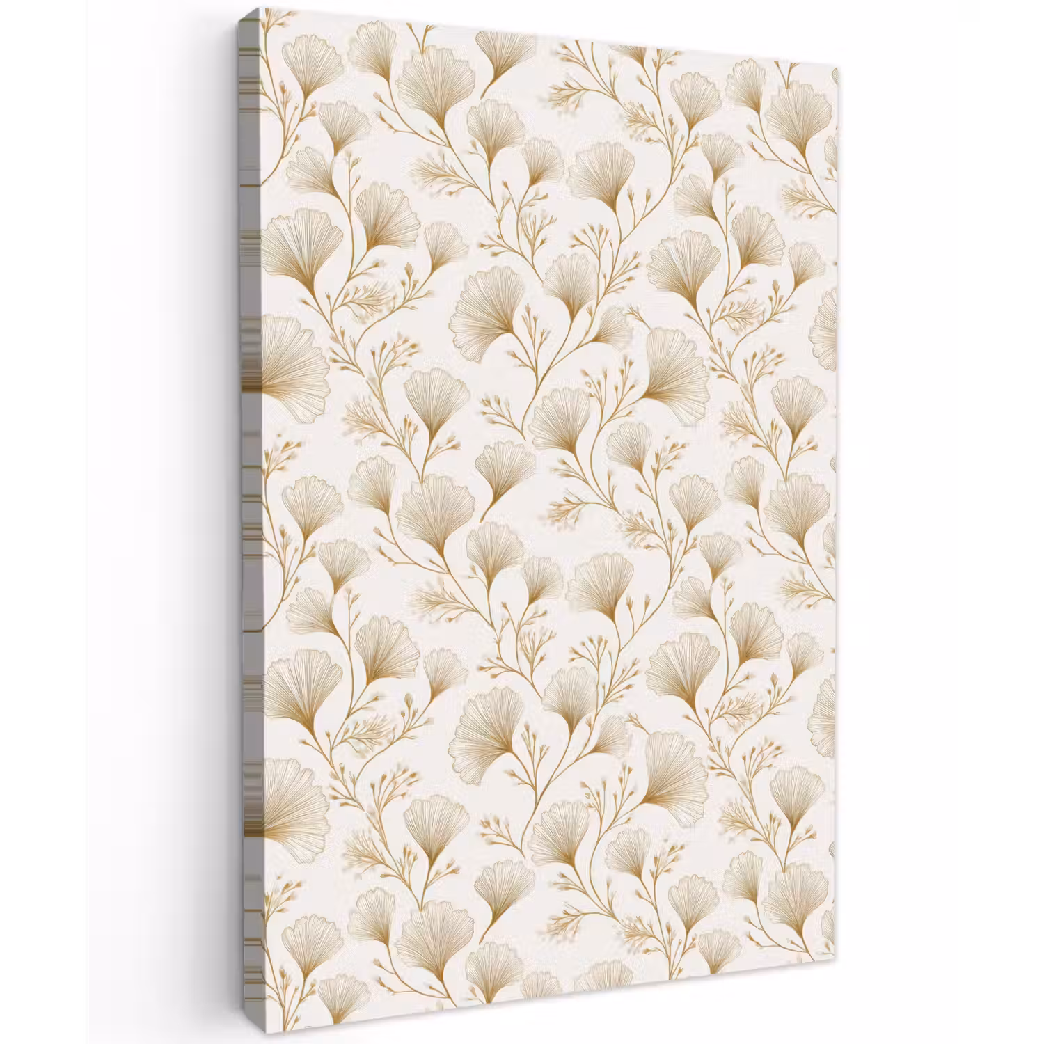 Ginkgo - Takken - Goud Tuinposter op houten frame 2 cm dik klein 841 -3d