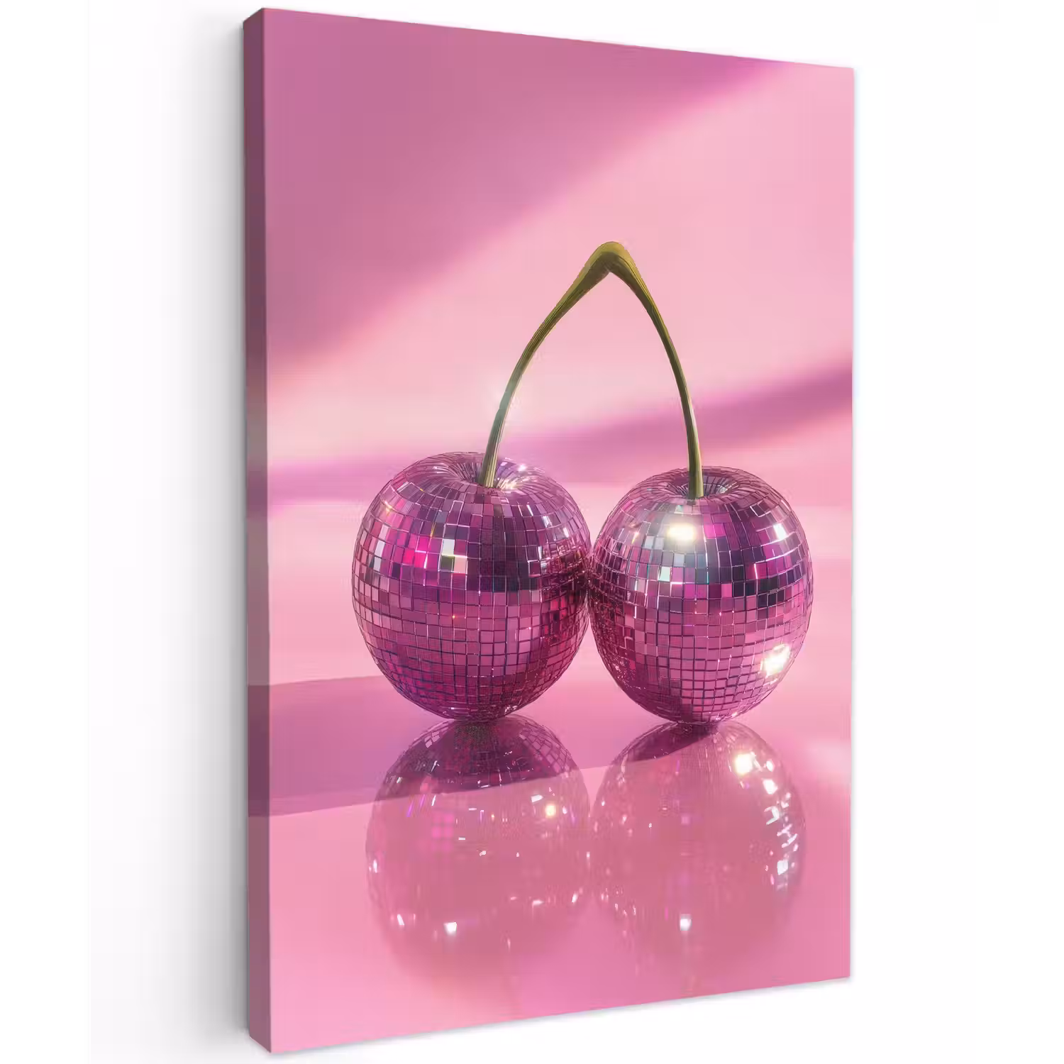 Glitter - Discobol - Roze - Kersen Tuinposter op houten frame 2 cm dik klein -3d