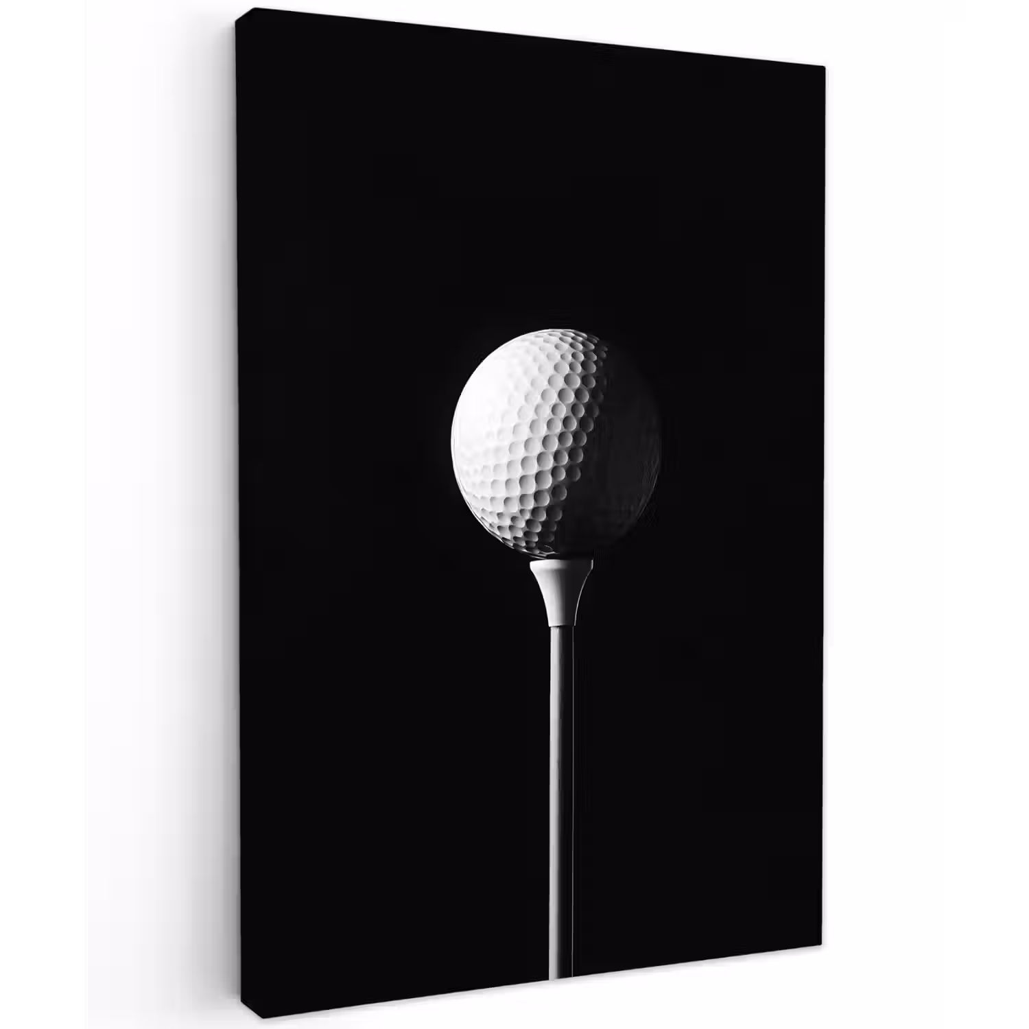 Golfbal - Minimalistisch - Wit Tuinposter op houten frame 2 cm dik klein -3d