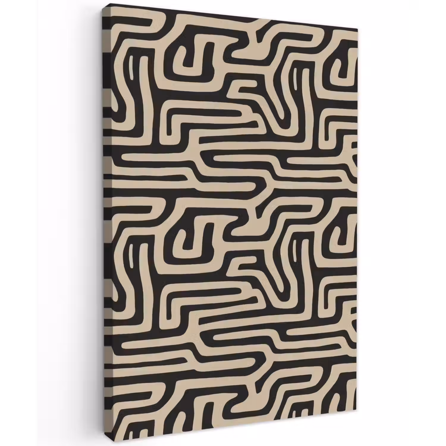 Grafisch - Lijnen - Zwart Tuinposter op houten frame 2 cm dik klein 841 -3d