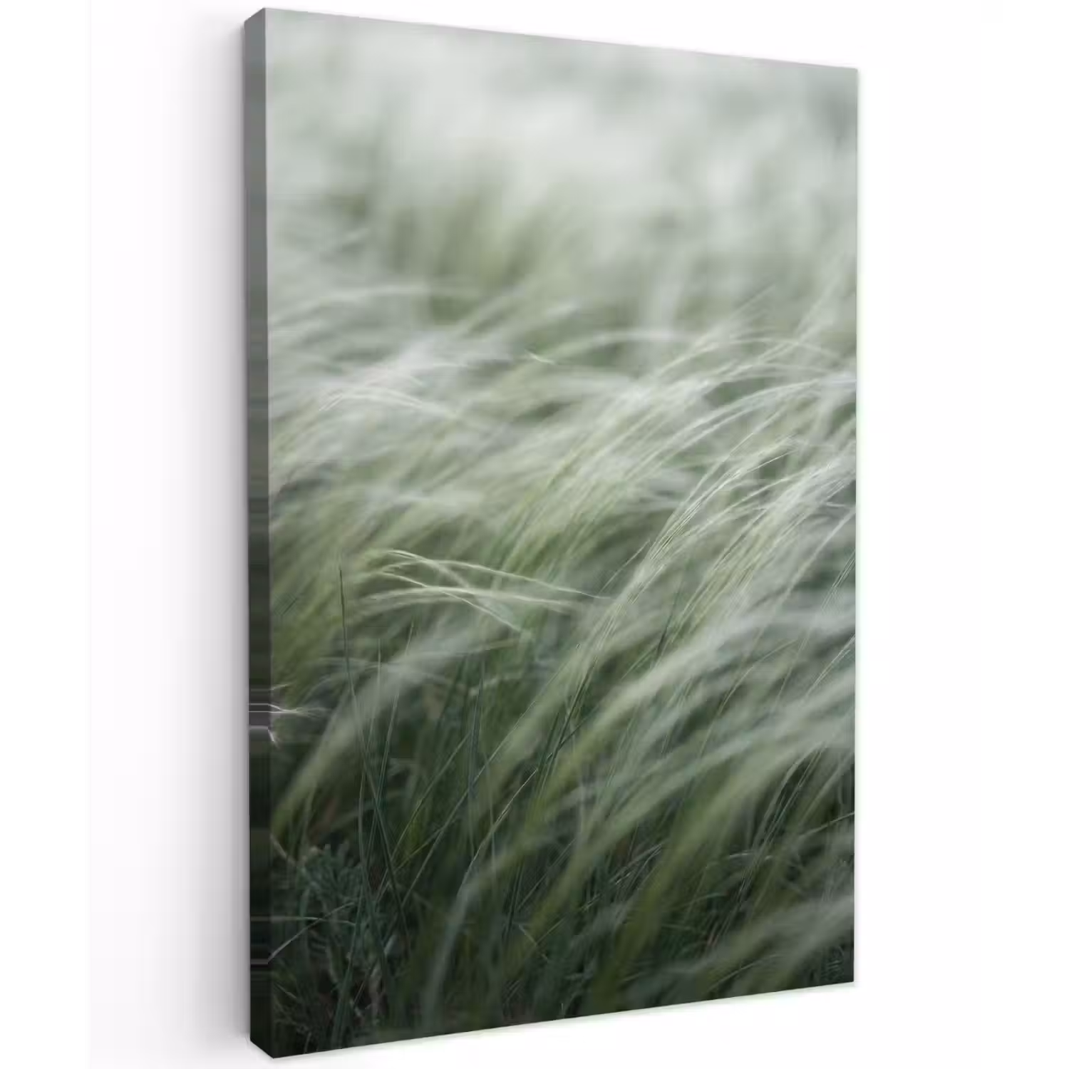 Gras - Wazig - Natuur - Groen - Zacht Tuinposter op houten frame 2 cm dik klein -3d