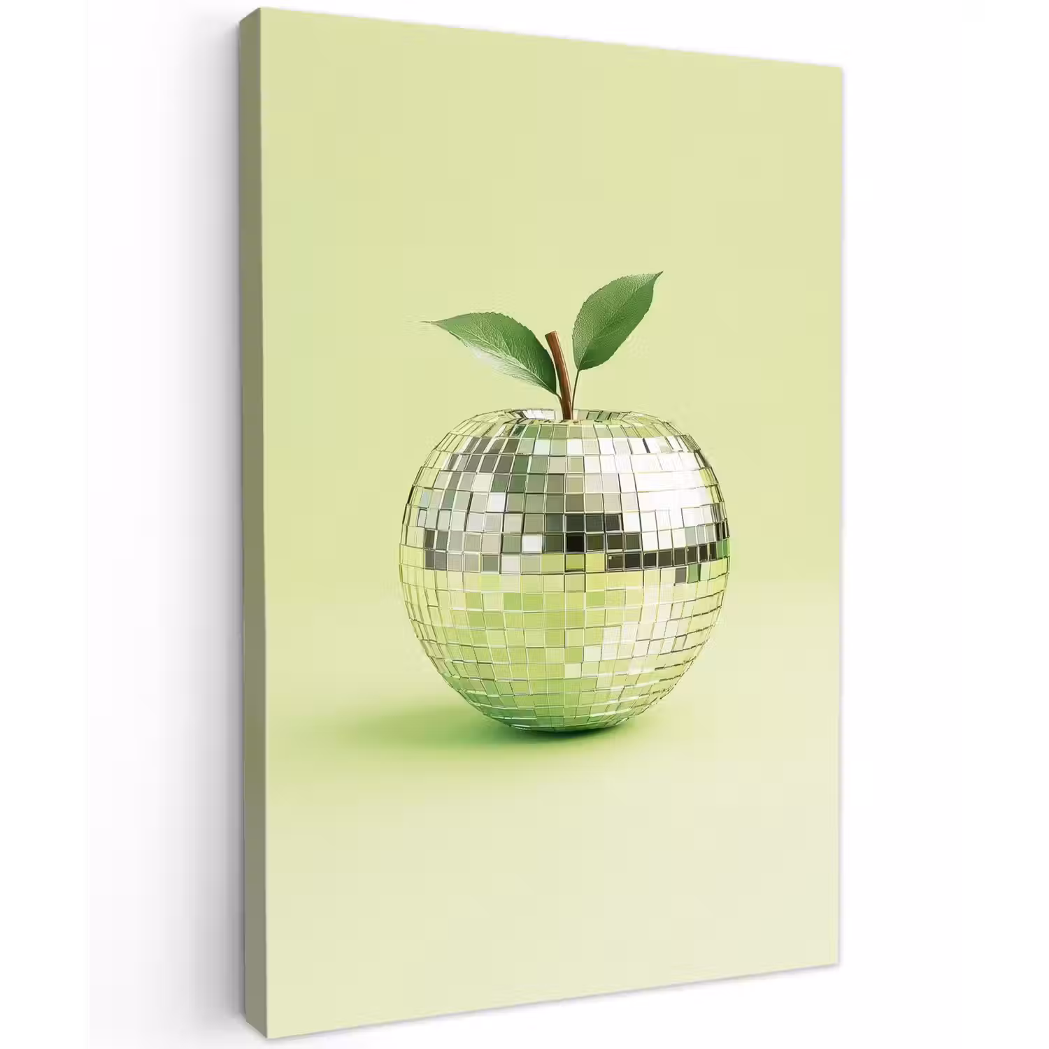Groen - Disco - Decoratie - Appel Tuinposter op houten frame 2 cm dik klein -3d
