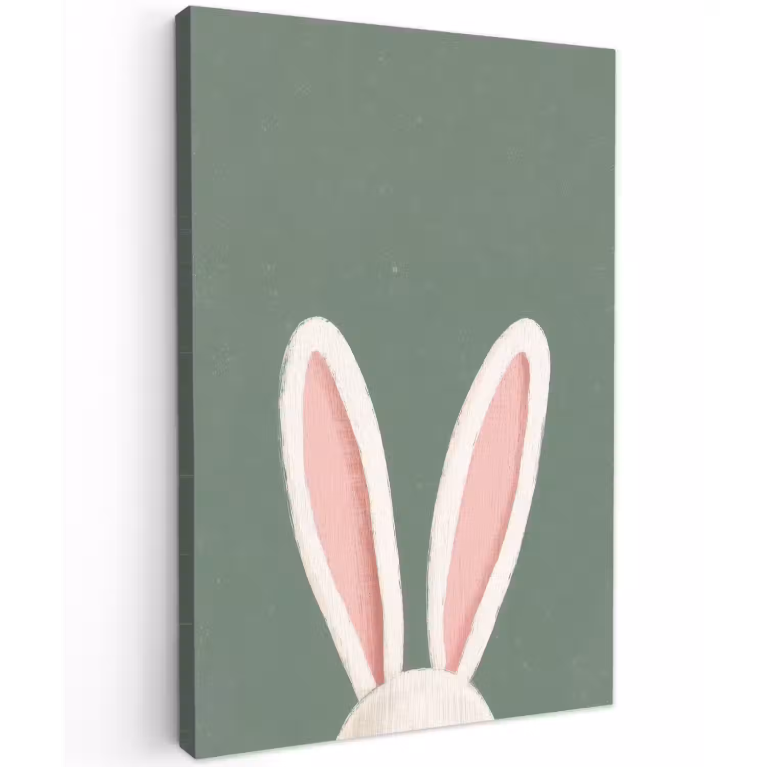 Hazen - Oren - Roze Tuinposter op houten frame 2 cm dik klein -3d