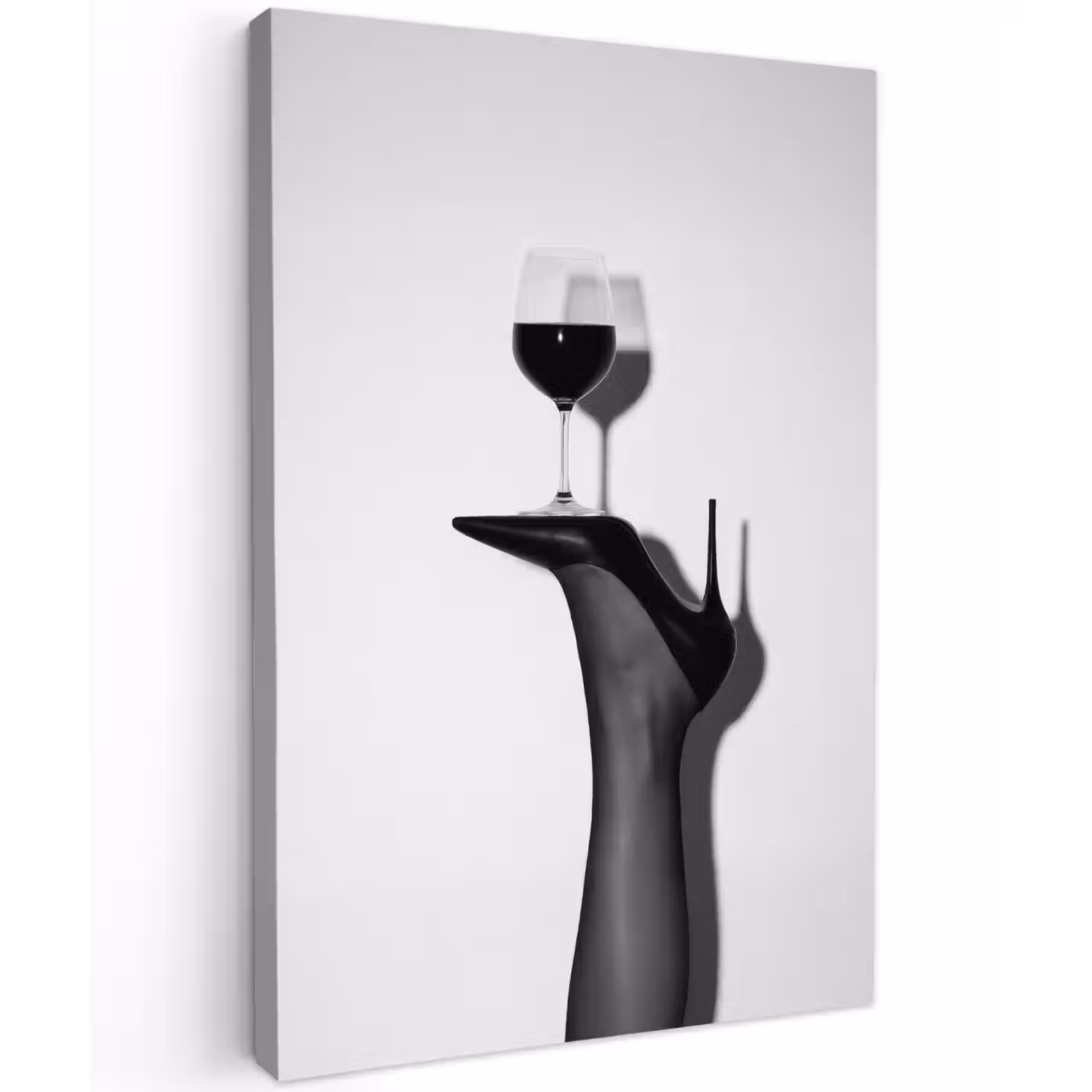 Hak - Wijn - Minimalistisch - Zwart Tuinposter op houten frame 2 cm dik klein -3d