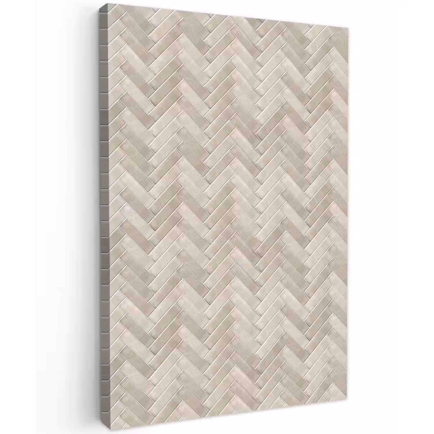Visgraat - Wandtegel - Beige Tuinposter op houten frame 2 cm dik klein 841 -3d