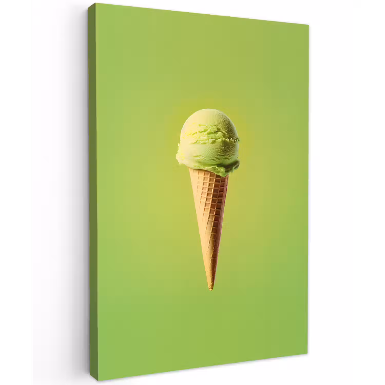 Hoorntje - Schepijs - Groen Tuinposter op houten frame 2 cm dik klein -3d