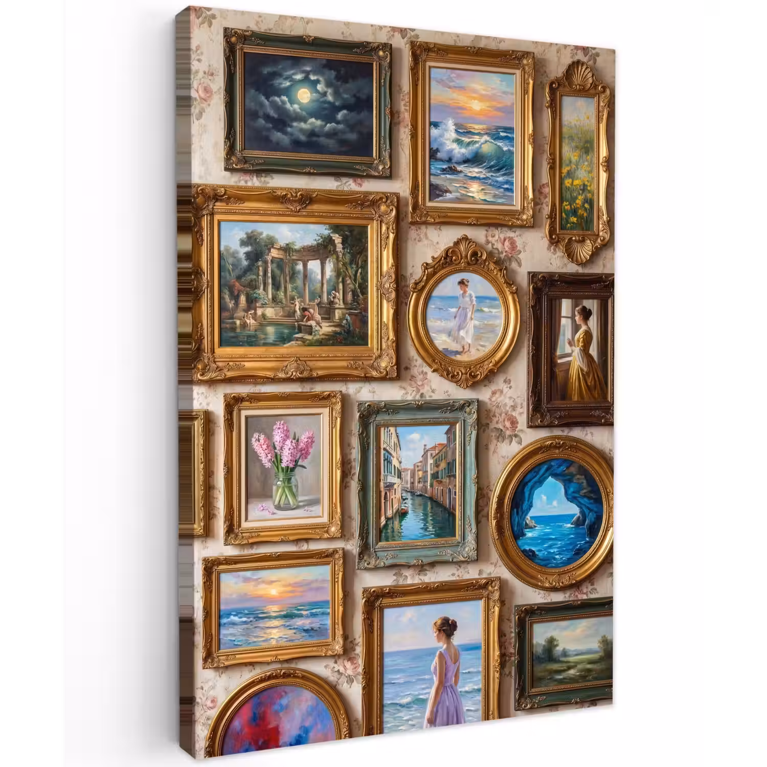 Interieur - Kunst - Collectie - Klassiek - Goud Tuinposter op houten frame 2 cm dik klein -3d