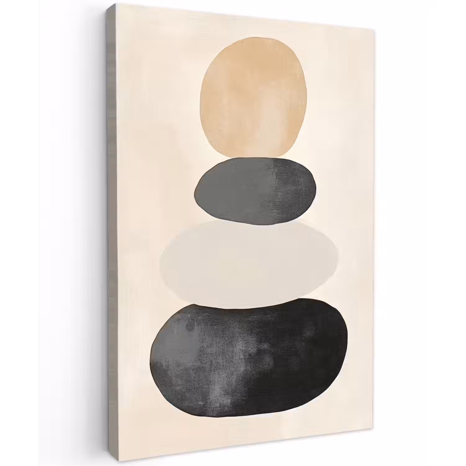 Japandi - Wabi sabi - Beige Tuinposter op houten frame 2 cm dik klein -3d