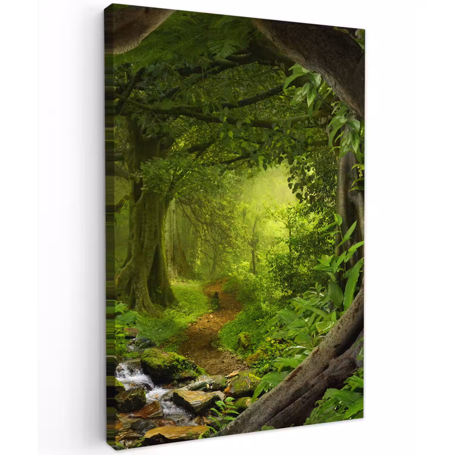 Jungle - Groen - Natuur - Tropisch - Planten Tuinposter op houten frame 2 cm dik klein -3d