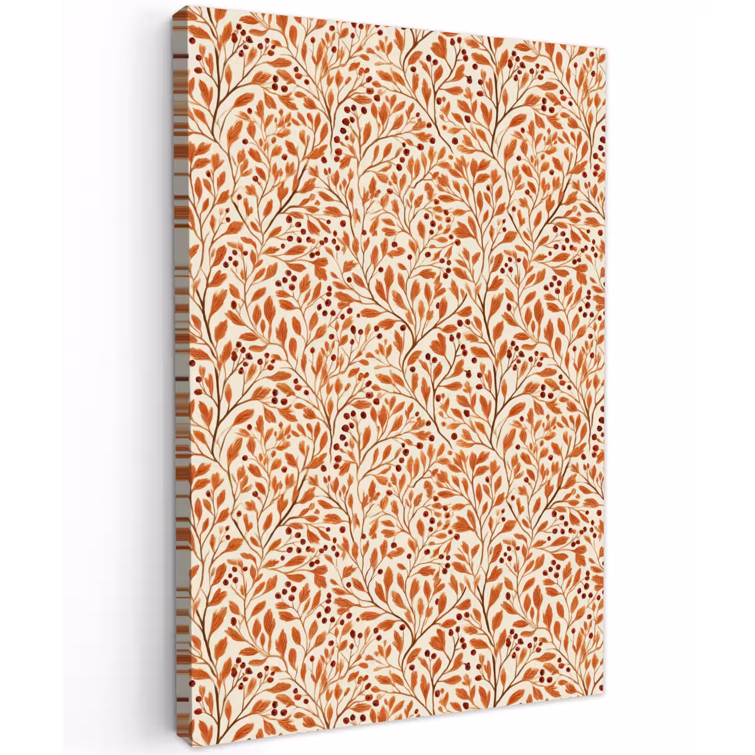 Bladeren - Botanisch - Terracotta Tuinposter op houten frame 2 cm dik klein 841 -3d