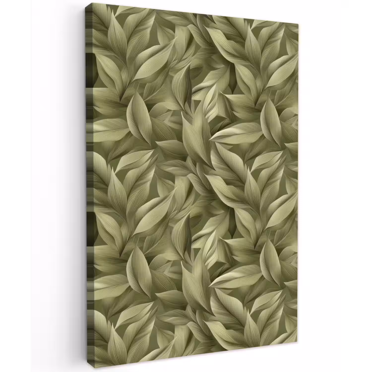 Bladeren - Modern - Groen Tuinposter op houten frame 2 cm dik klein 841 -3d