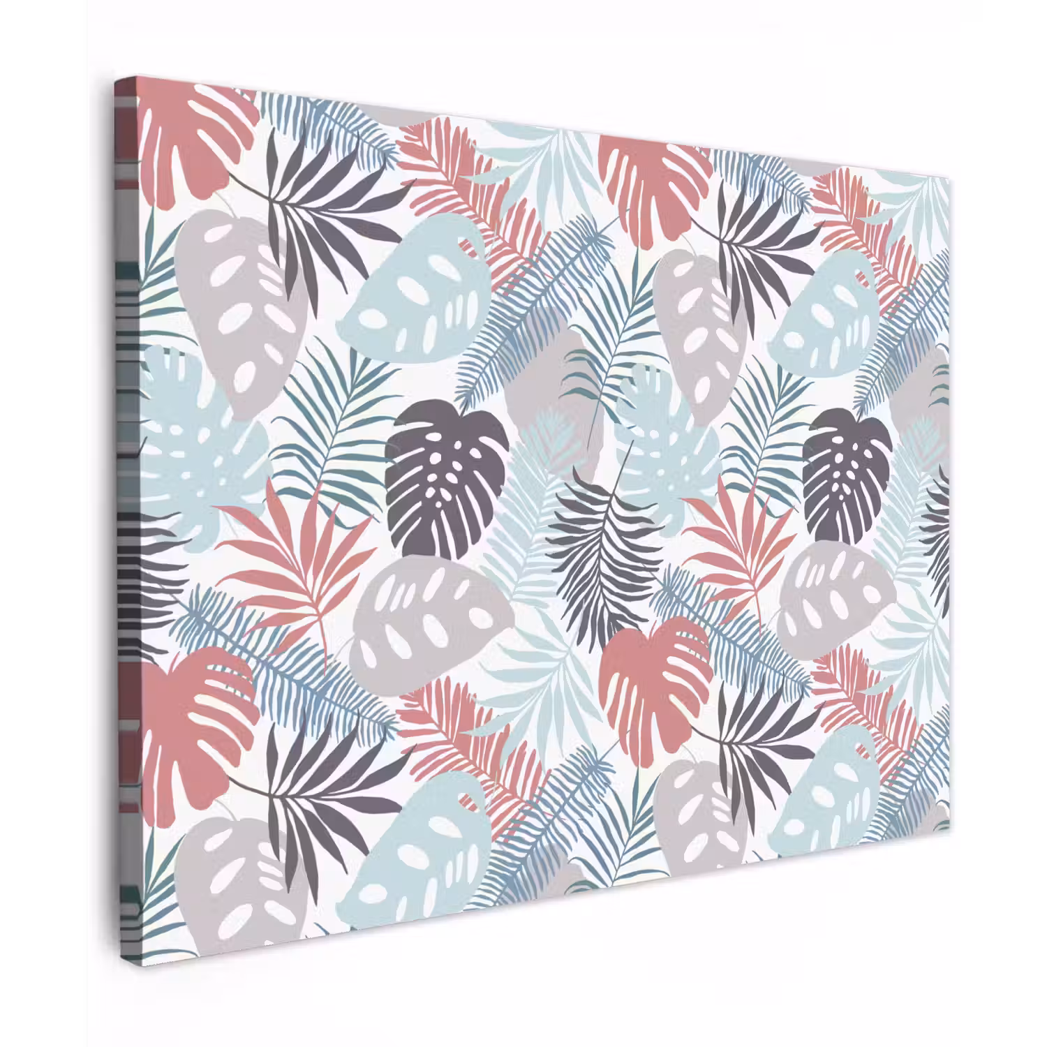 Inductie beschermer - Bladeren - Pastel - Jungle - Afdekplaat voor kookplaat Tuinposter op houten frame 2 cm dik klein -3d