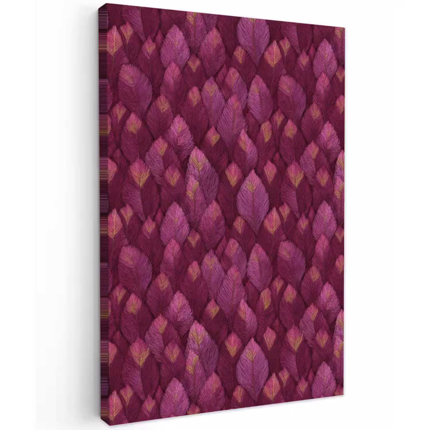 Bladeren - Patroon - Burgundy Tuinposter op houten frame 2 cm dik klein 841 -3d