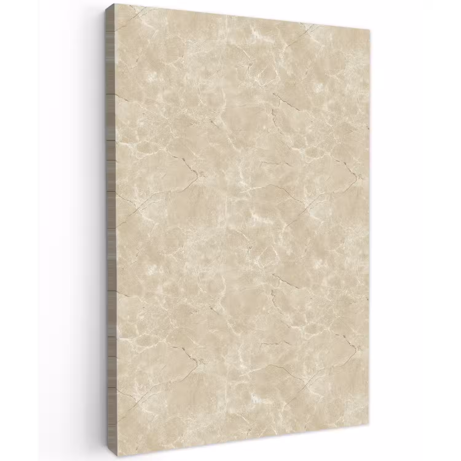 Lichtbeige - Marmer - Diffusie adering Tuinposter op houten frame 2 cm dik klein 841 -3d