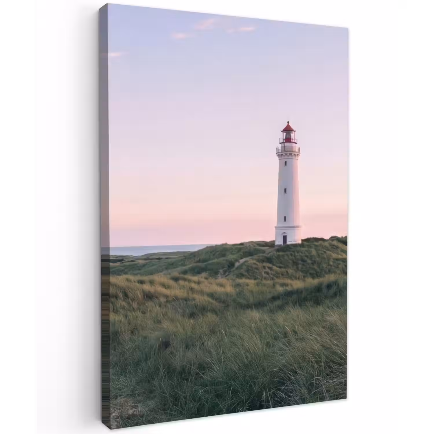 Vuurtoren - Duinlandschap - Zee Tuinposter op houten frame 2 cm dik klein -3d