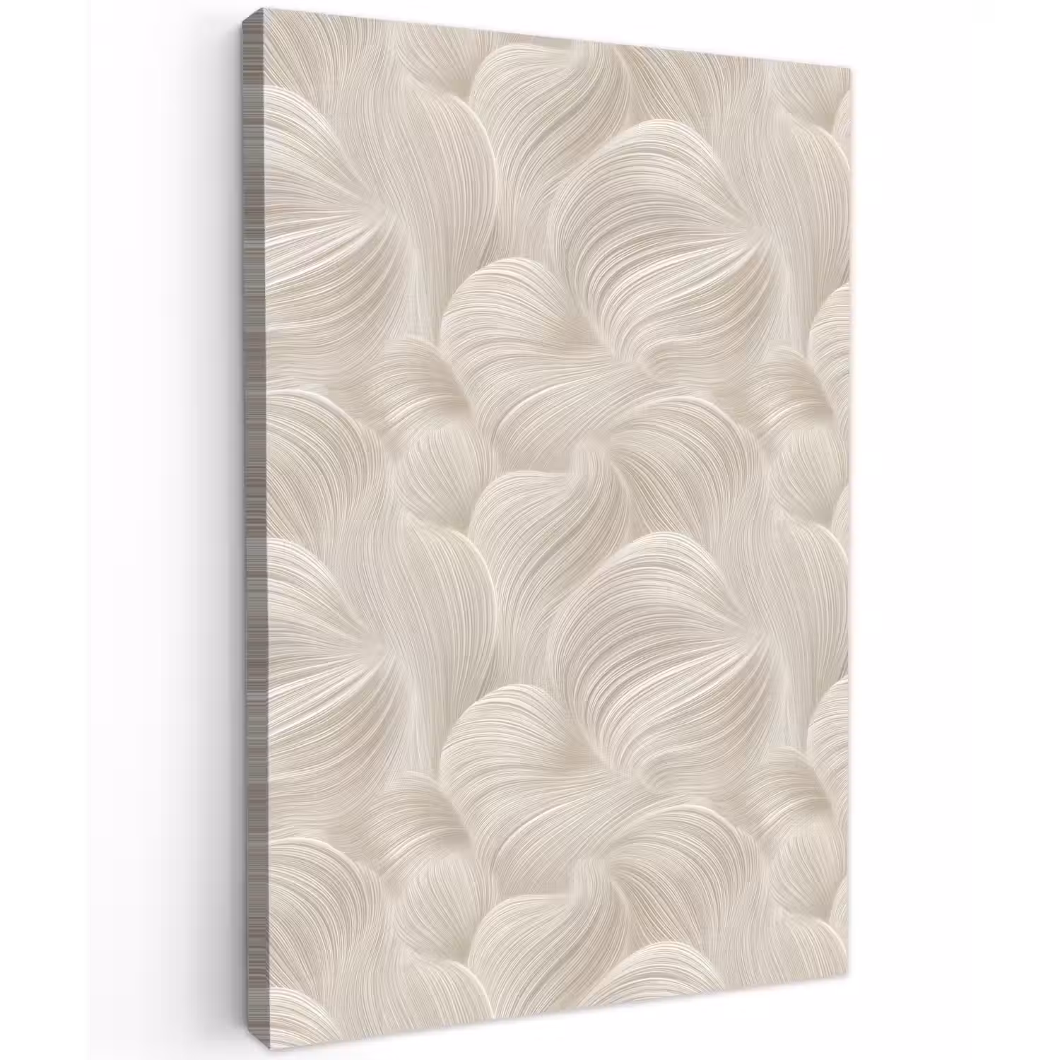 Lijnen - Waaier - Beige Tuinposter op houten frame 2 cm dik klein 841 -3d