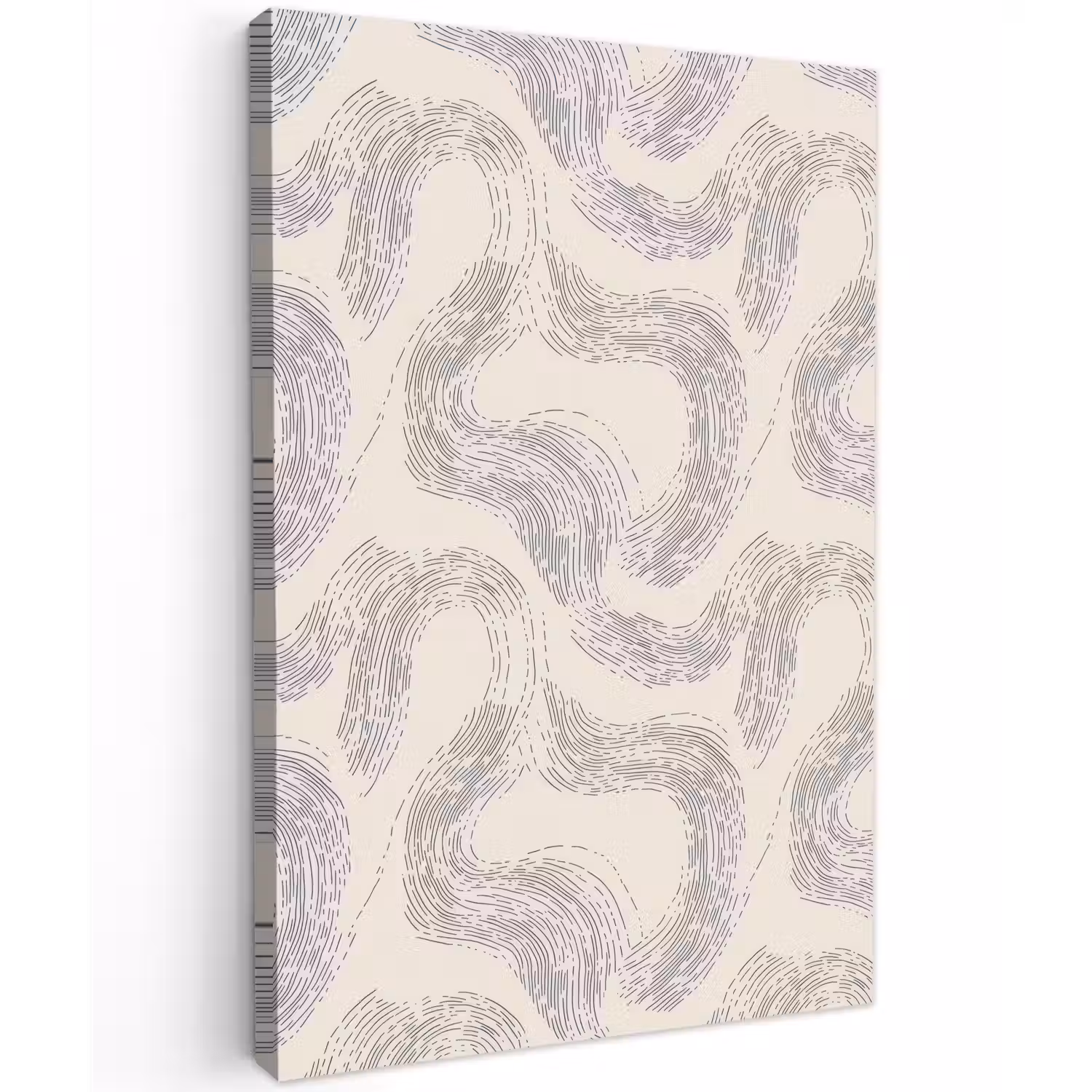 Lijnen - Patroon - Beige - Minimalistisch Tuinposter op houten frame 2 cm dik klein 841 -3d