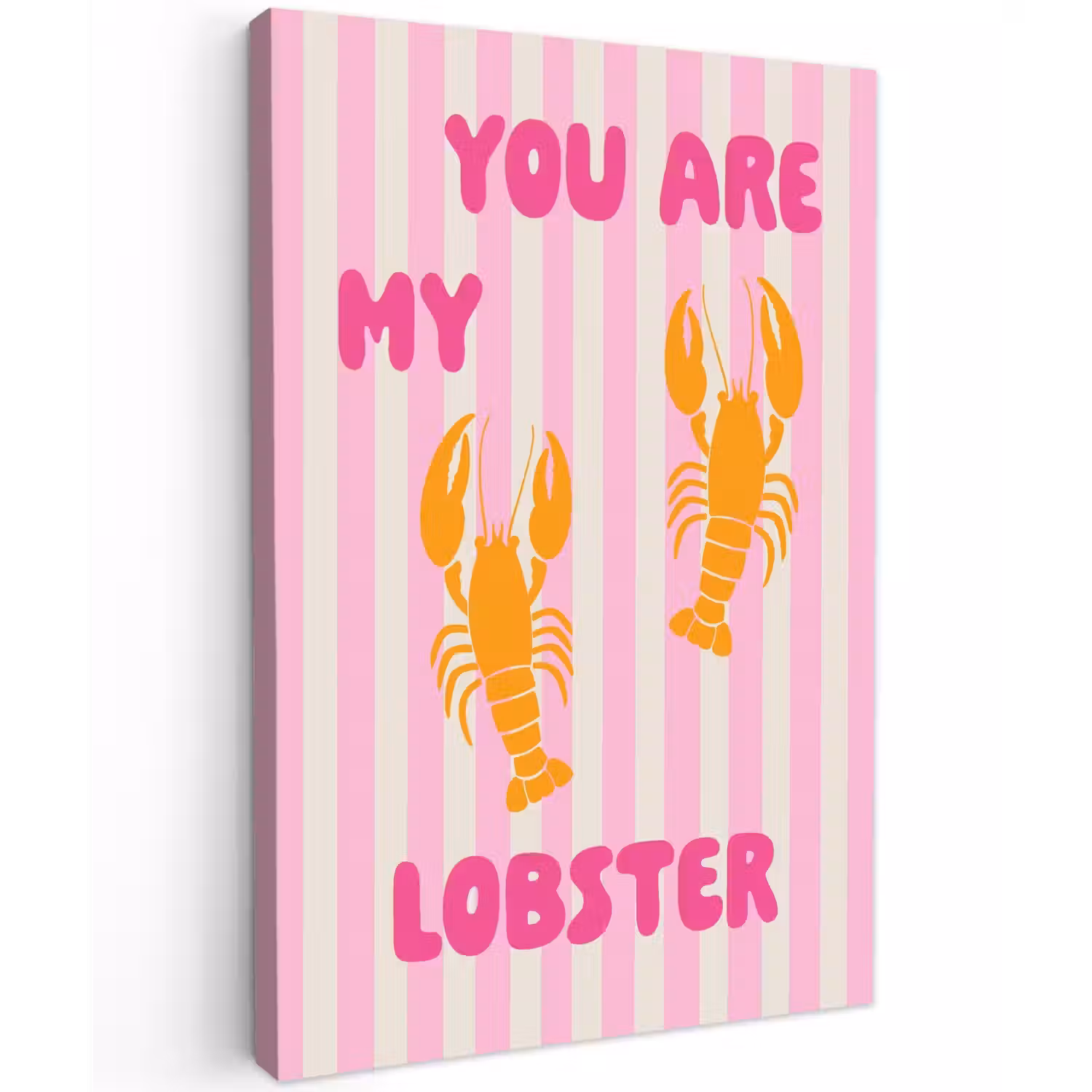 Lobster - Love - Valentijn Tuinposter op houten frame 2 cm dik klein -3d