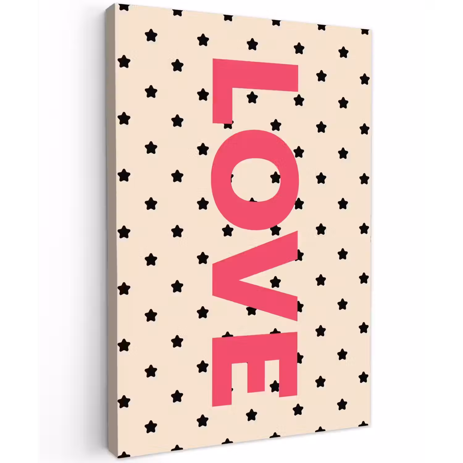 Love - Stippen - Roze Tuinposter op houten frame 2 cm dik klein -3d