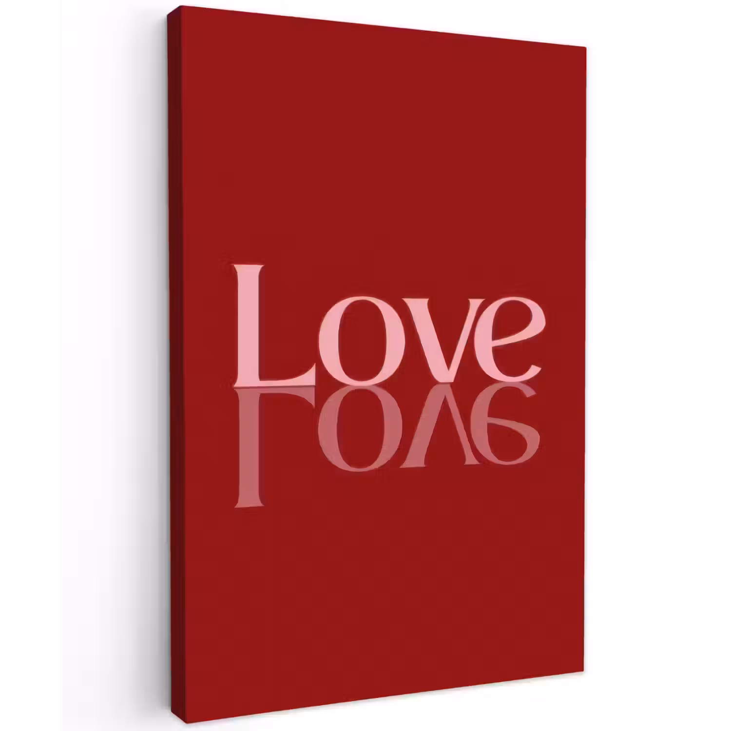 Love - Spiegeling - Rood Tuinposter op houten frame 2 cm dik klein -3d