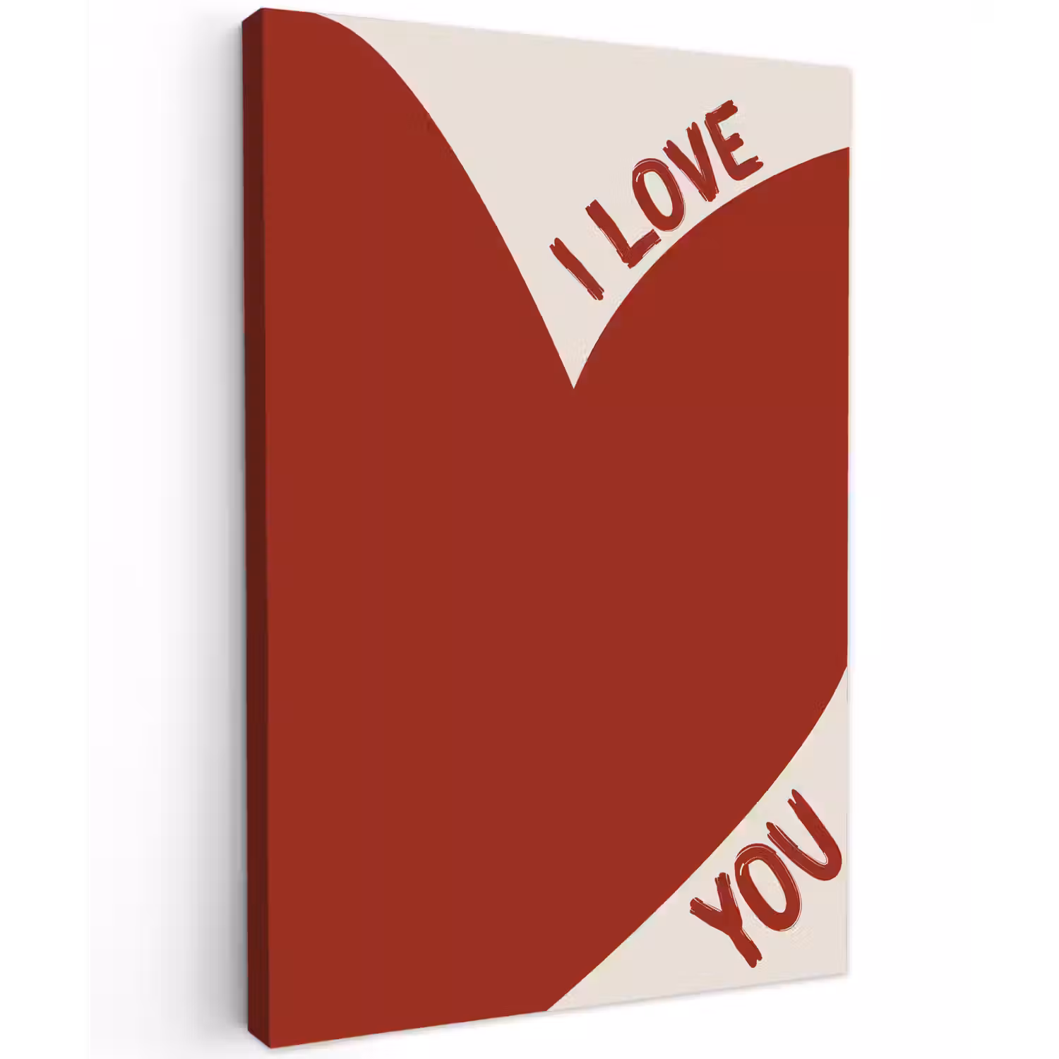 Loveyou - Rood - Hart Tuinposter op houten frame 2 cm dik klein -3d