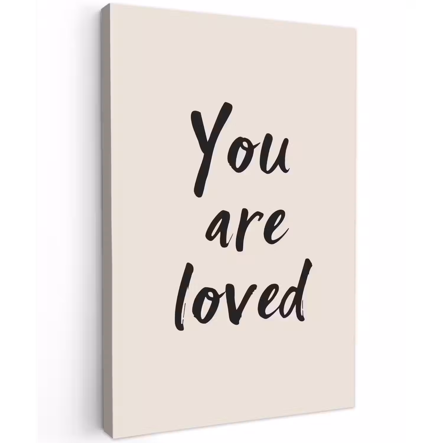 Minimalistisch - Beige - Love Tuinposter op houten frame 2 cm dik klein -3d