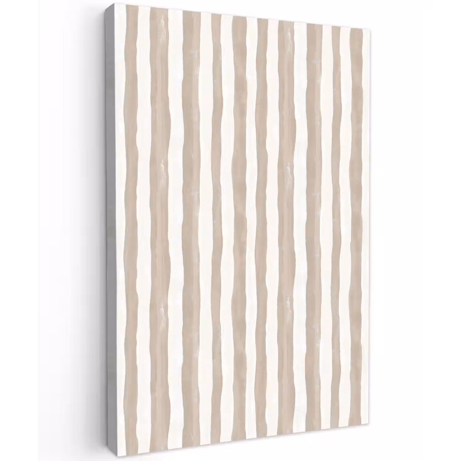 Minimalistisch - Strepen - Beige Tuinposter op houten frame 2 cm dik klein 841 -3d