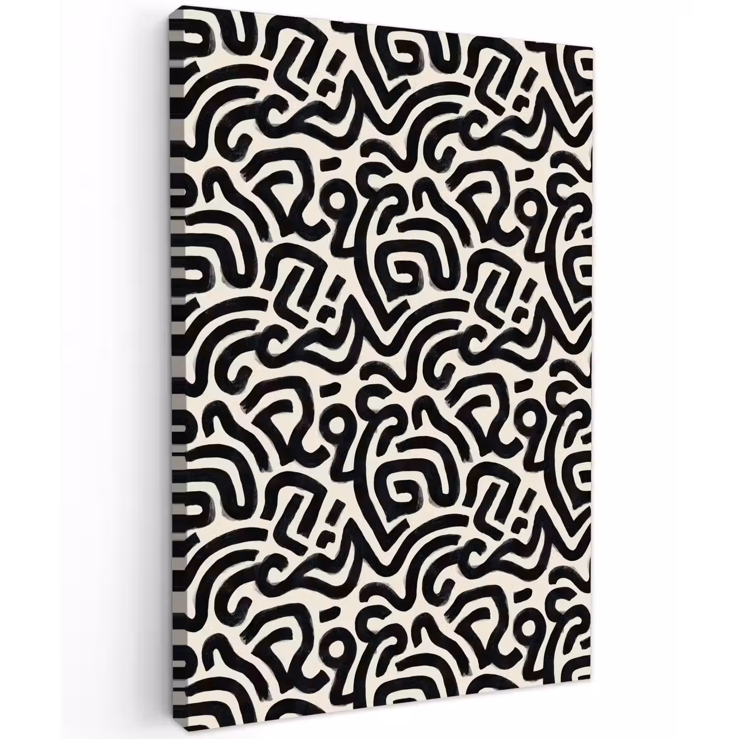 Modern - Abstract - Zwart Tuinposter op houten frame 2 cm dik klein 841 -3d
