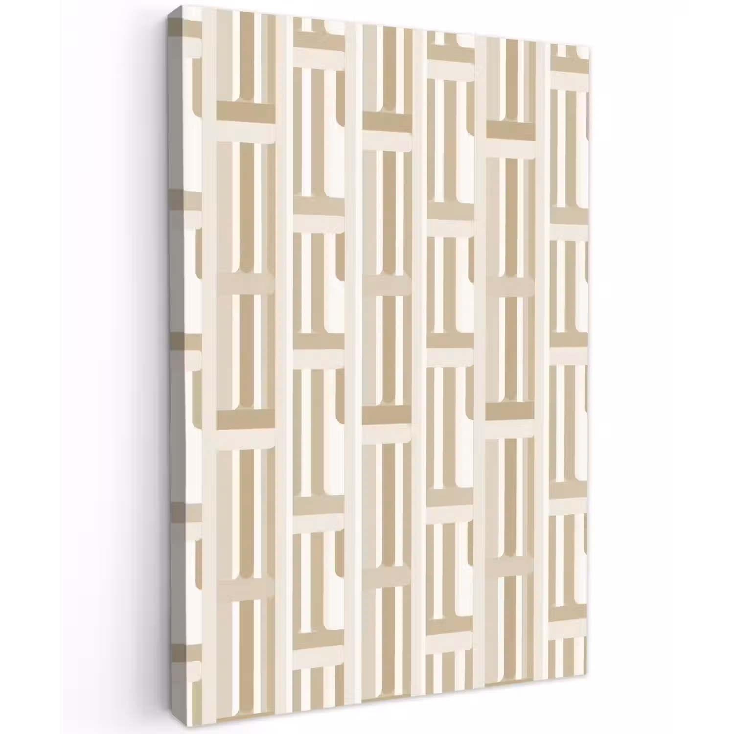 Modern - Geometrisch - Beige Tuinposter op houten frame 2 cm dik klein 841 -3d