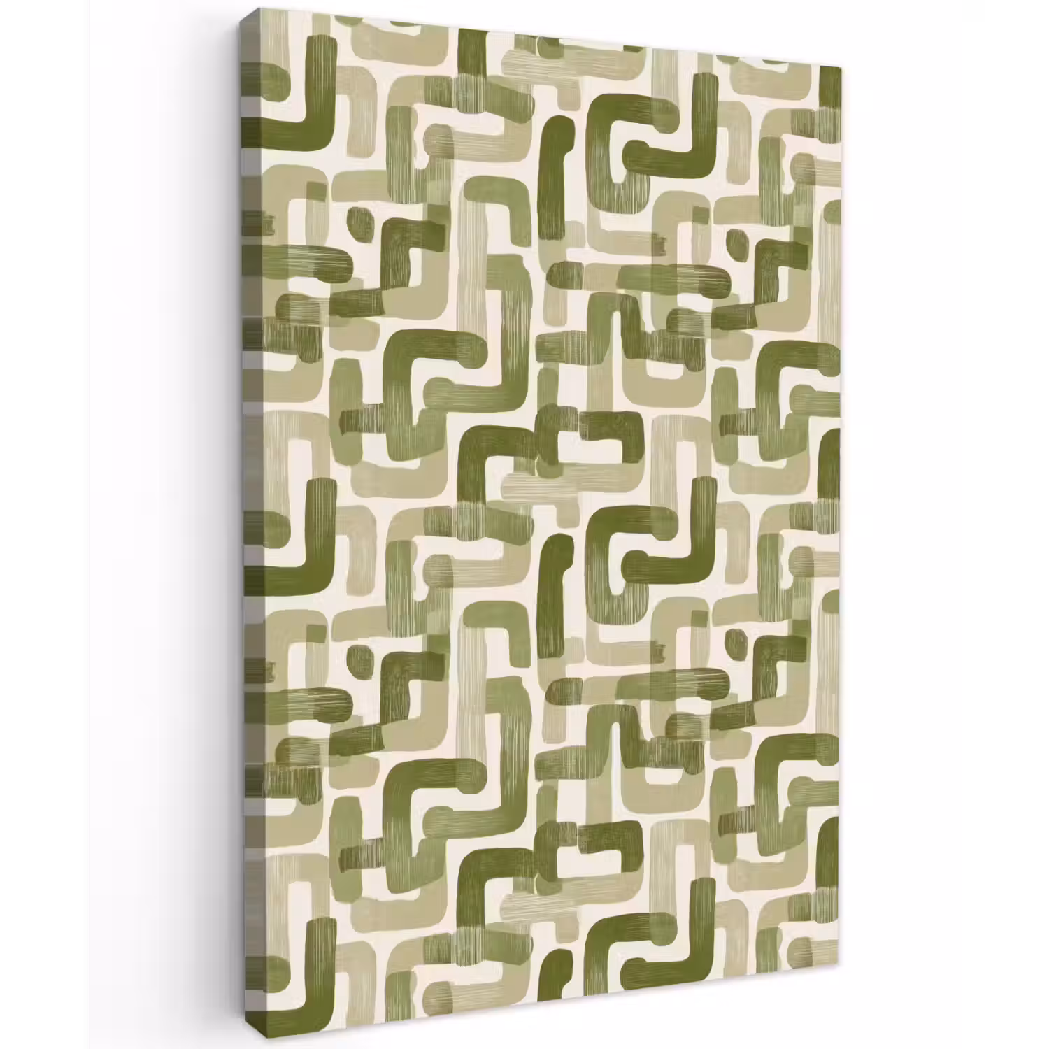 Modern - Grafisch - Groen Tuinposter op houten frame 2 cm dik klein 841 -3d