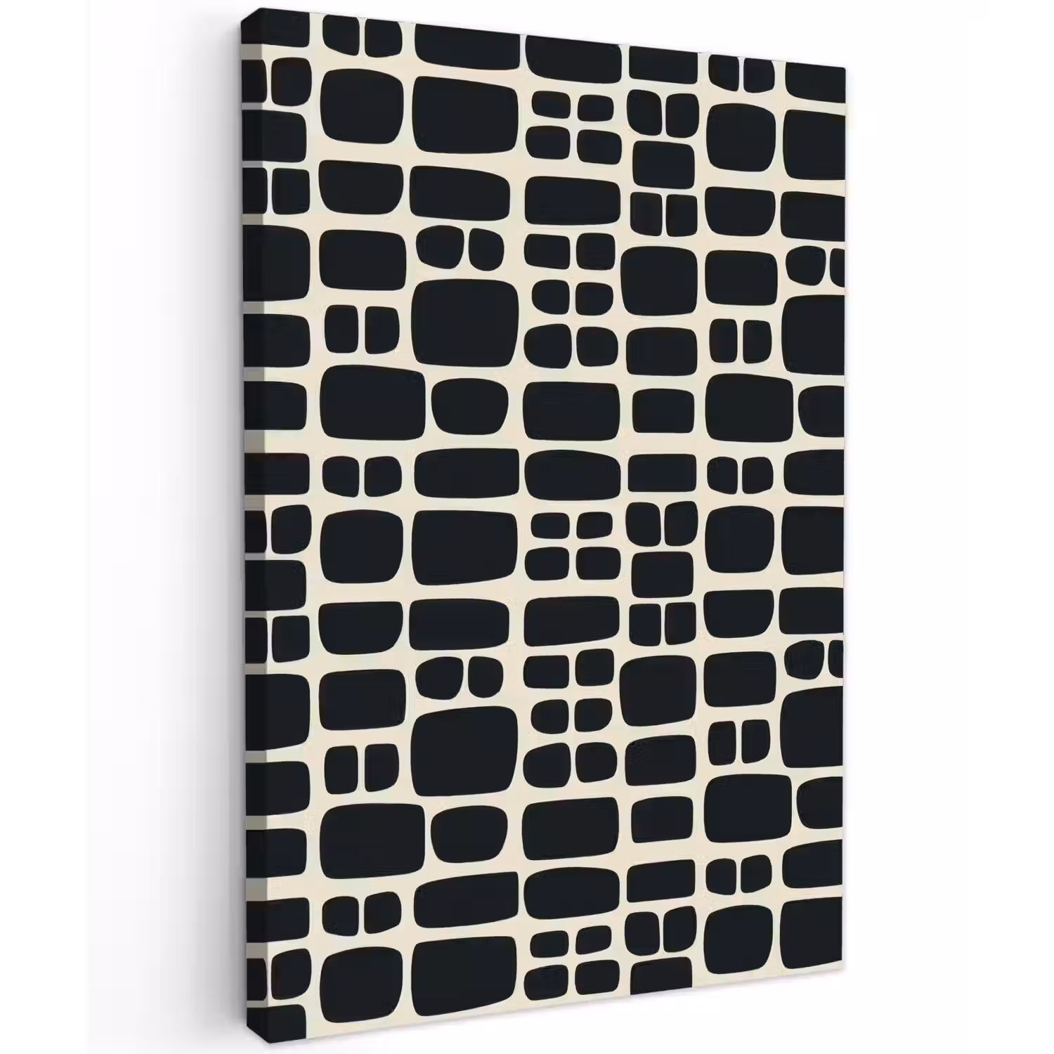 Modern - Organisch - Zwart Tuinposter op houten frame 2 cm dik klein 841 -3d